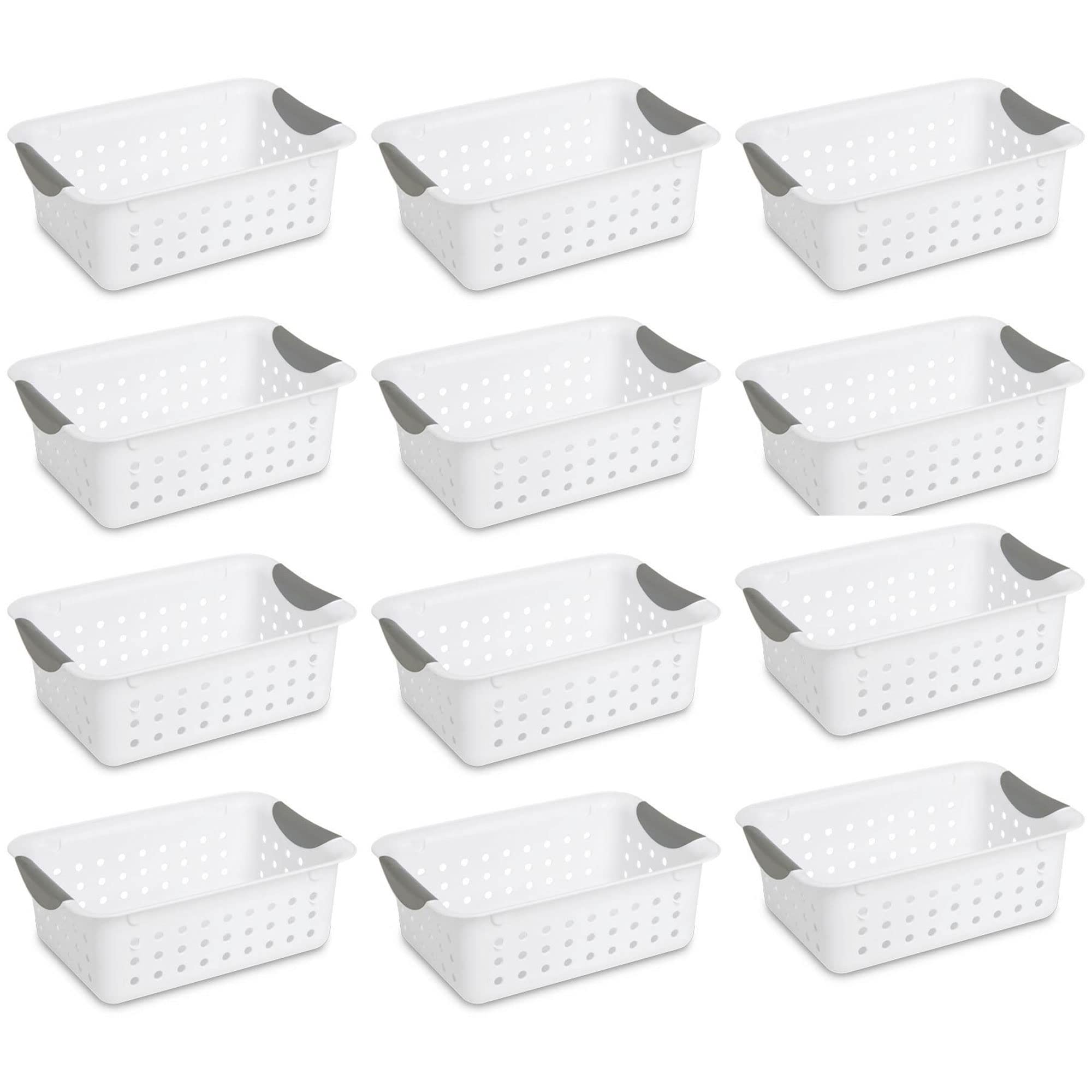 sterilite-16228012-small-ultra-plastic-storage-bin-organizer-baskets-white-12-pa image 1