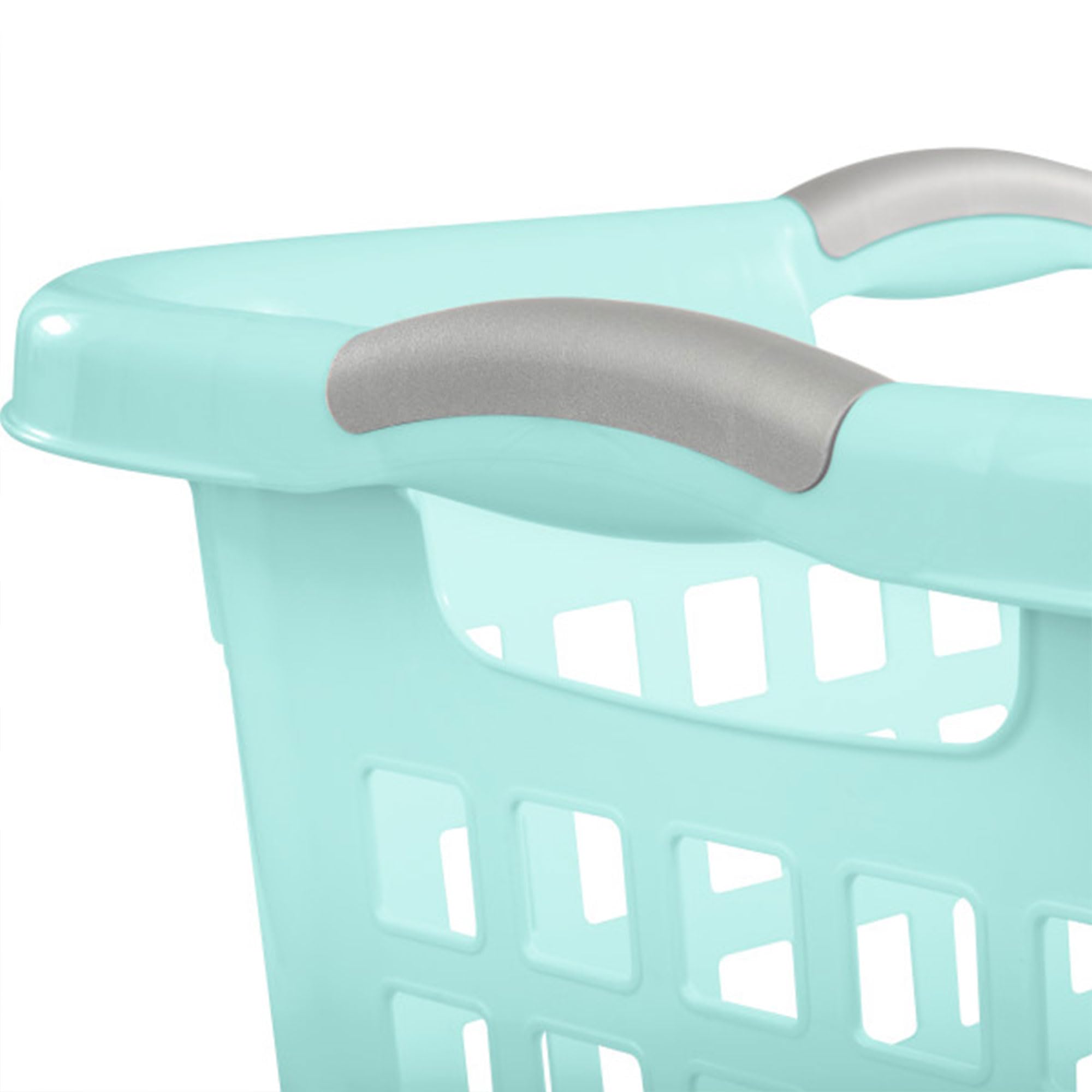 sterilite-6-pack-2-bushel-ultra-plastic-laundry-basket-aqua-chrome-wide-opening- image 8