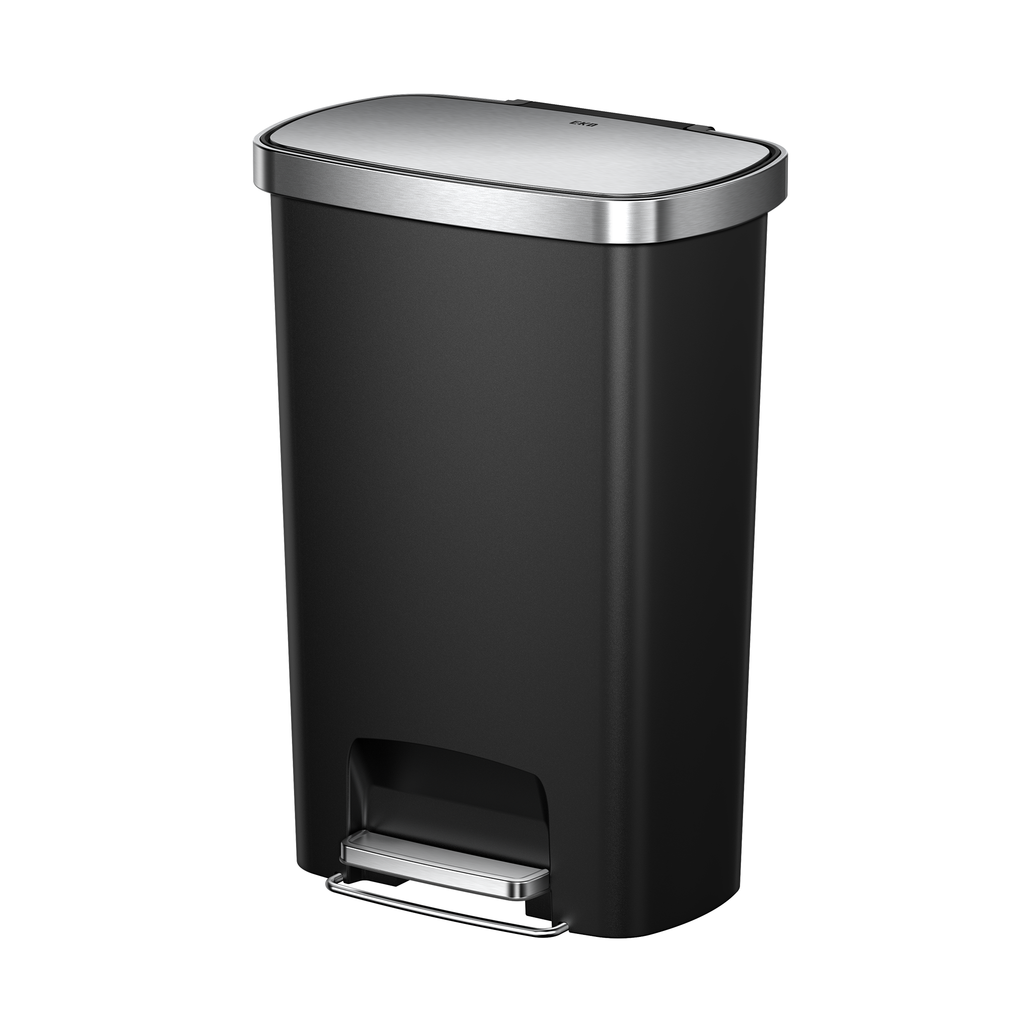 eko-hana-select-50l-13-gallon-plastic-resin-step-kitchen-trash-can-black image 1