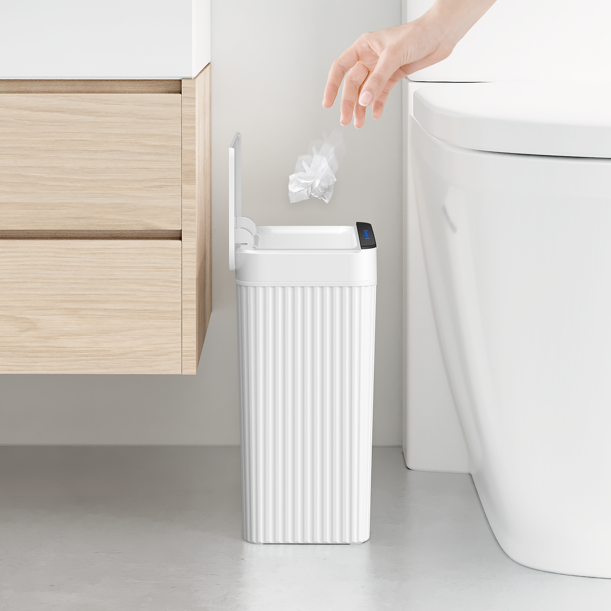 eko-brio-10l-2-6-gallon-motion-sensor-trash-can-white-compact-design image 8