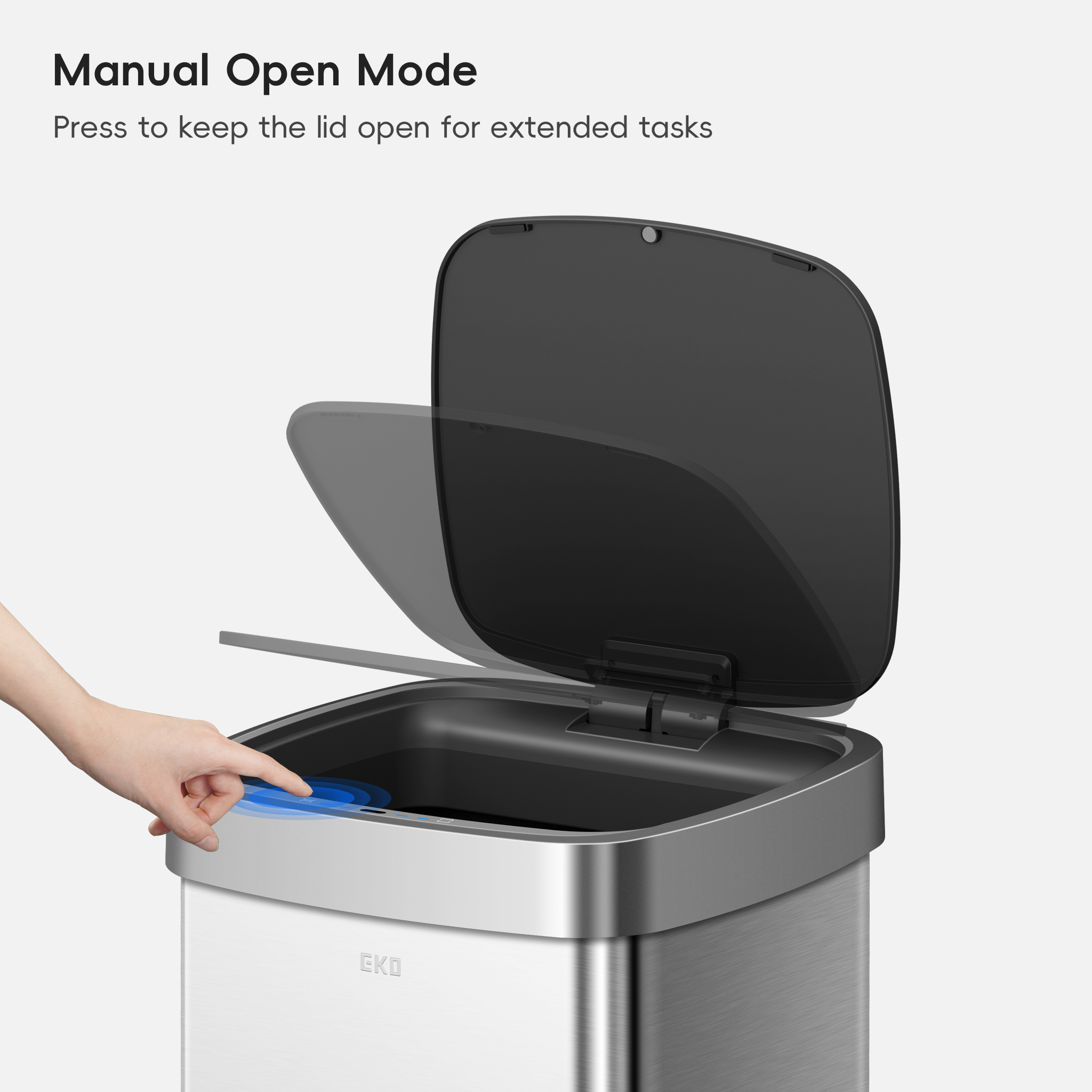 eko-ecosmart-80l-21-gal-touchless-motion-sensor-kitchen-trash-can-stainless-stee image 4
