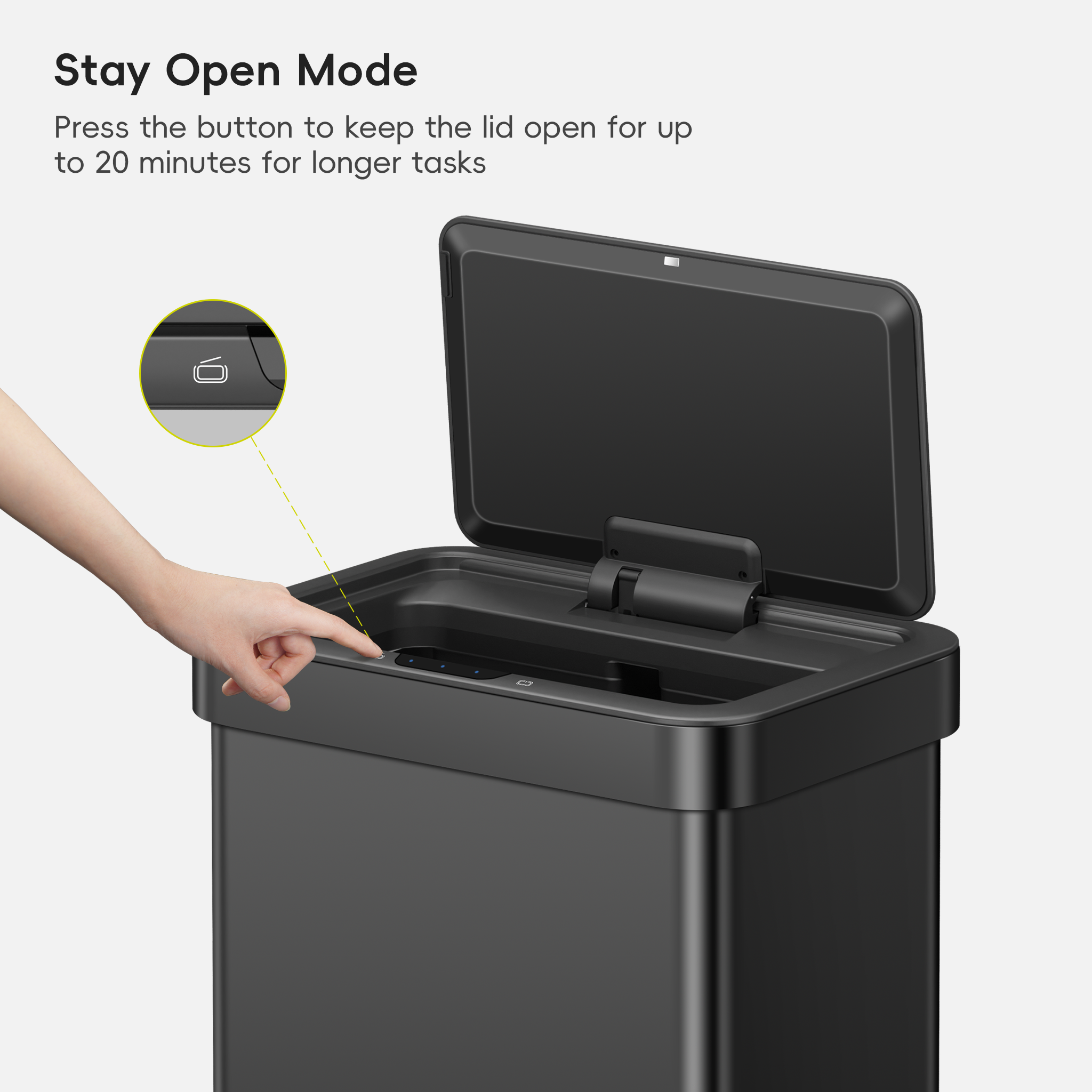 eko-econova-50-liter-13-gallon-motion-sensor-trash-can-matte-black image 7