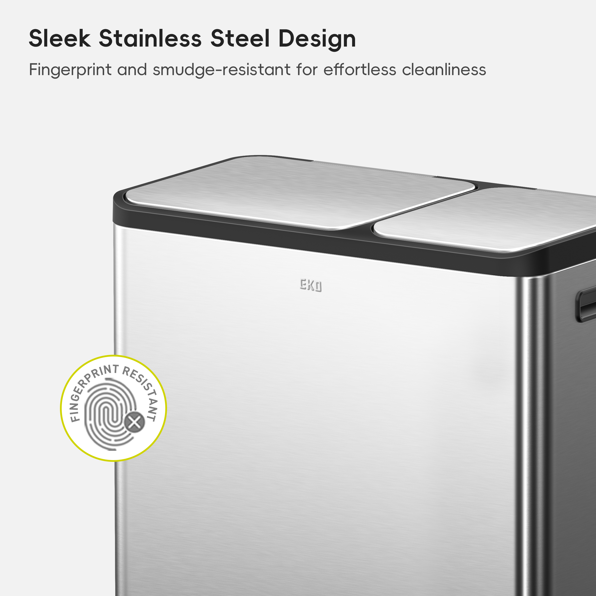eko-ecocasa-dual-compartment-step-recycling-can-30l-20l-stainless-steel-finish image 6