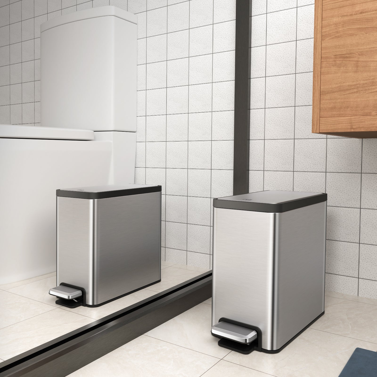 eko-ecocasa-ii-slim-step-trash-can-2-pack-6l-1-6-gal-each-with-fingerprint-resis image 7