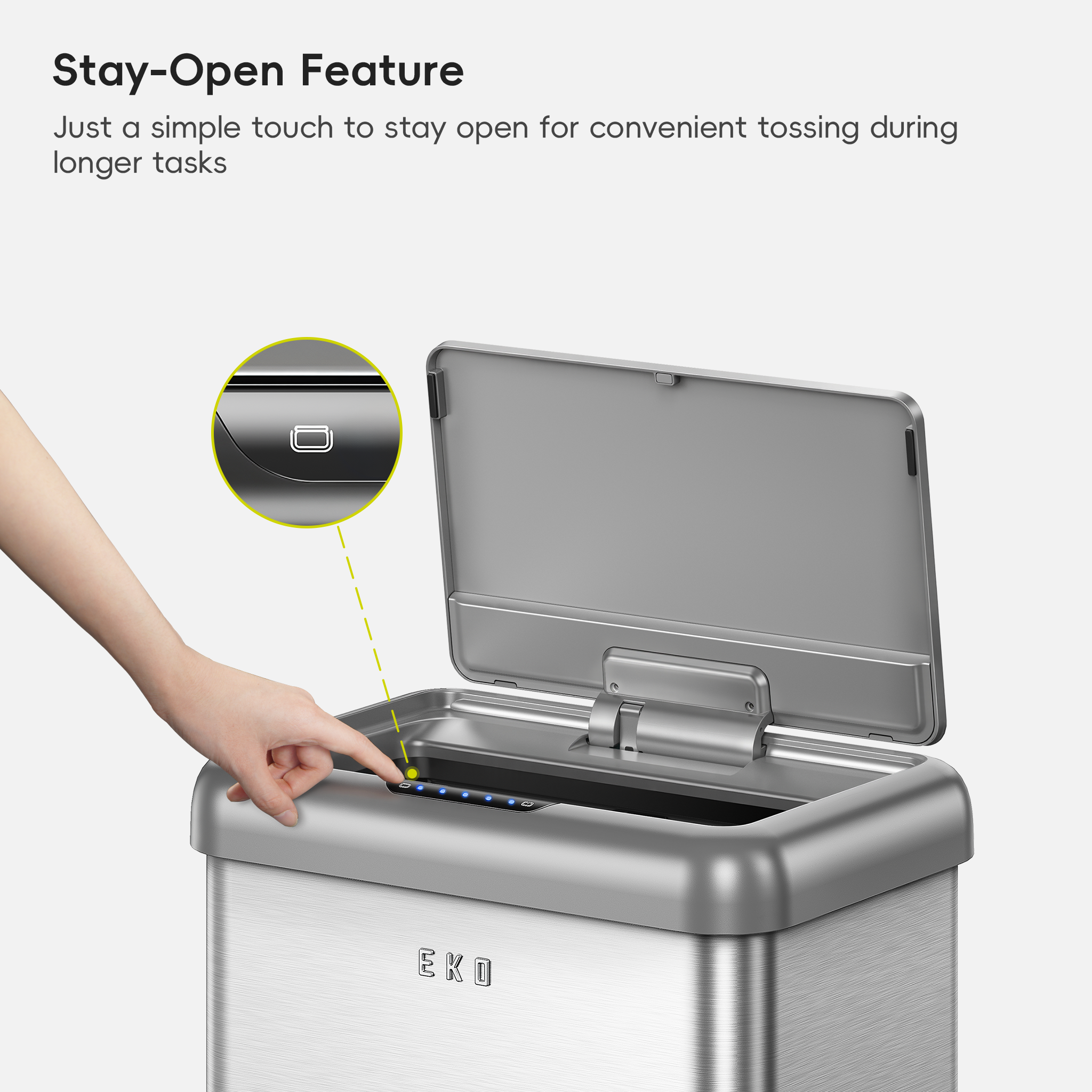 eko-vintage-dual-compartment-32l-18l-stainless-steel-motion-sensor-trash-can image 6