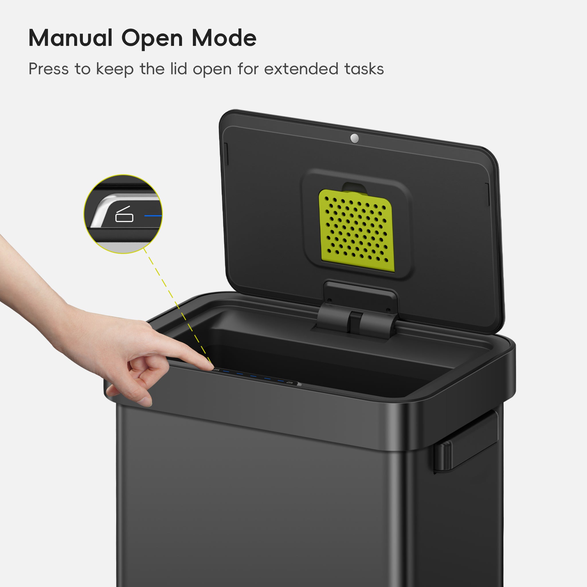 eko-deluxe-mirage-t-50-liter-13-gallon-motion-sensor-trash-can-matte-black image 5