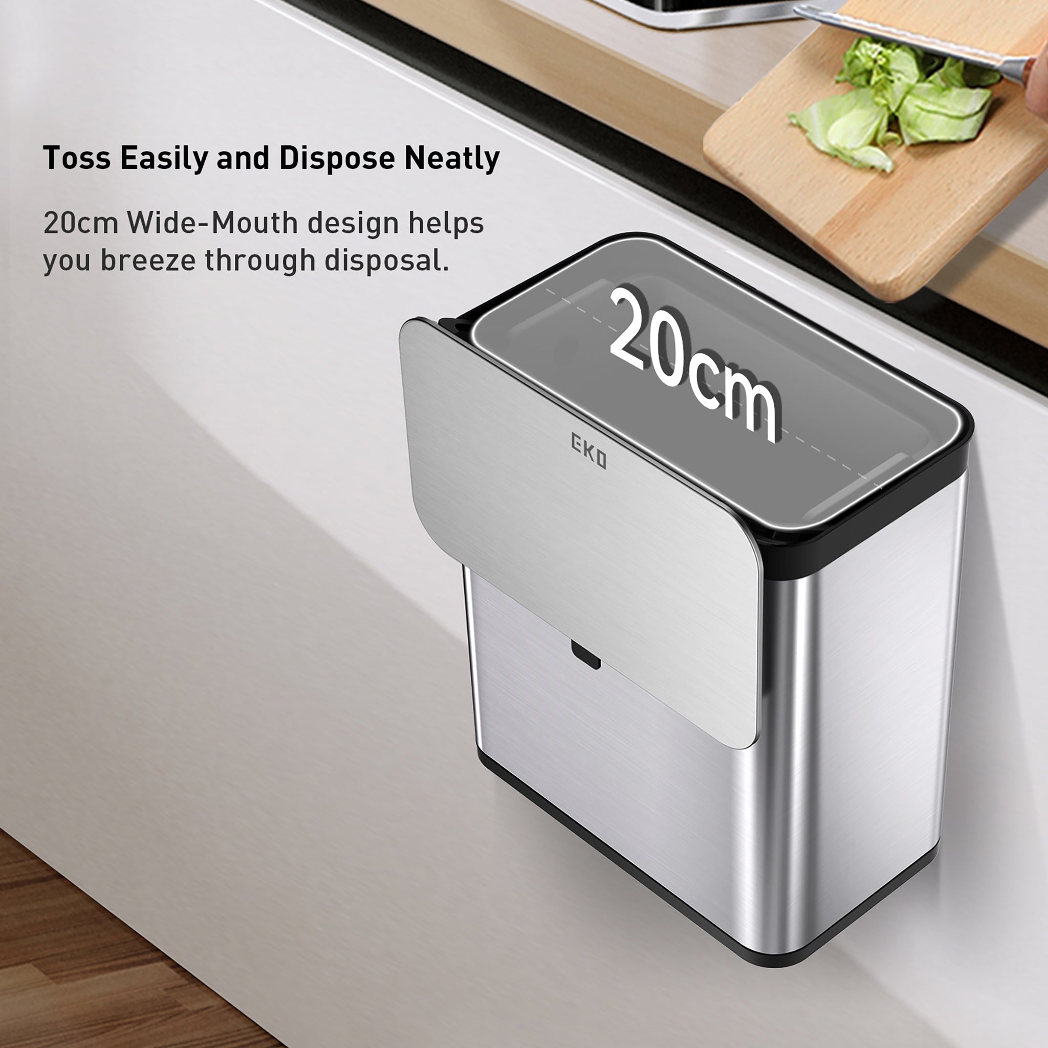 eko-deluxe-puro-compost-bin-with-liner-7l-1-85-gal-stainless-black image 3