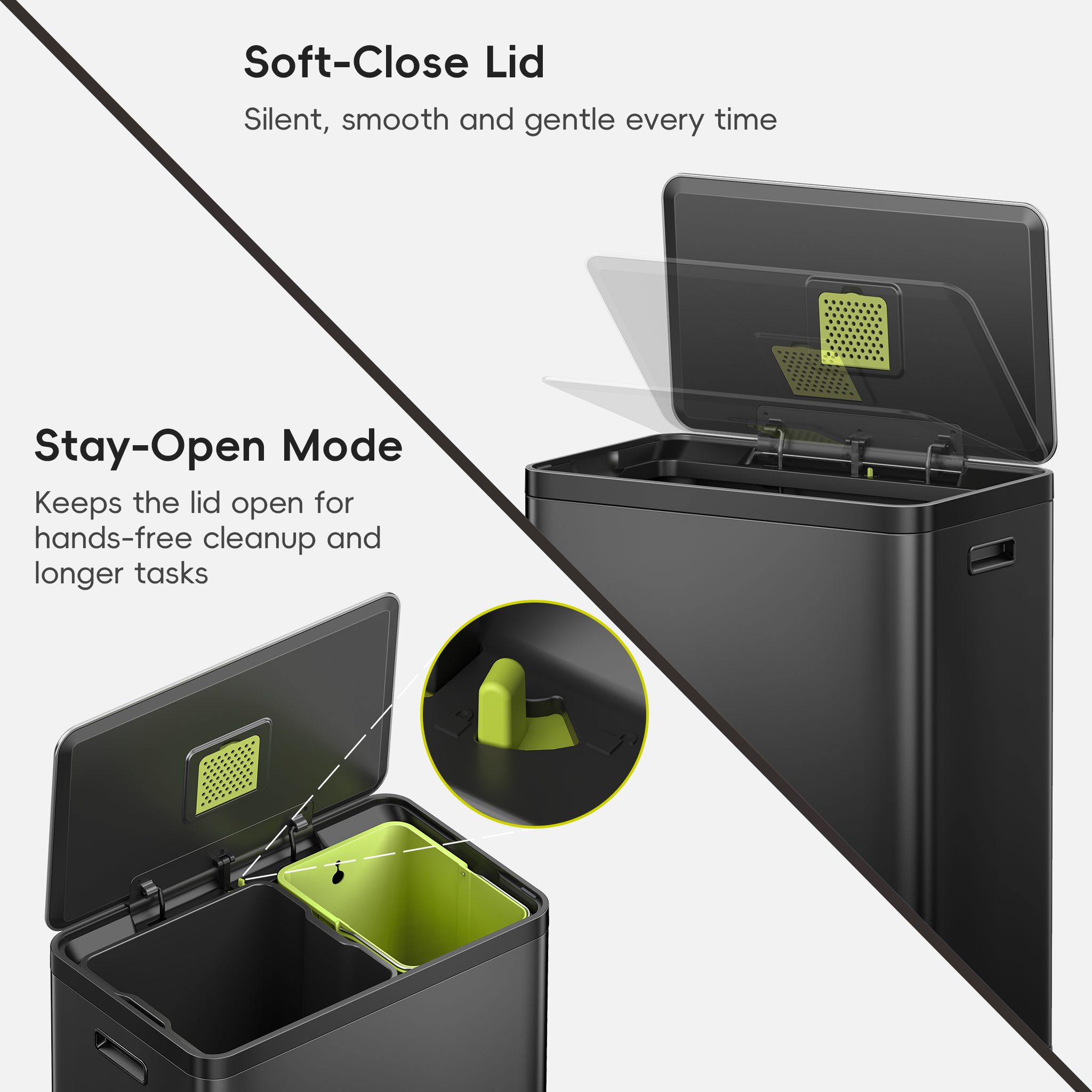eko-ecocasa-ii-step-recycling-can-dual-compartment-36l-24l-matte-black image 6