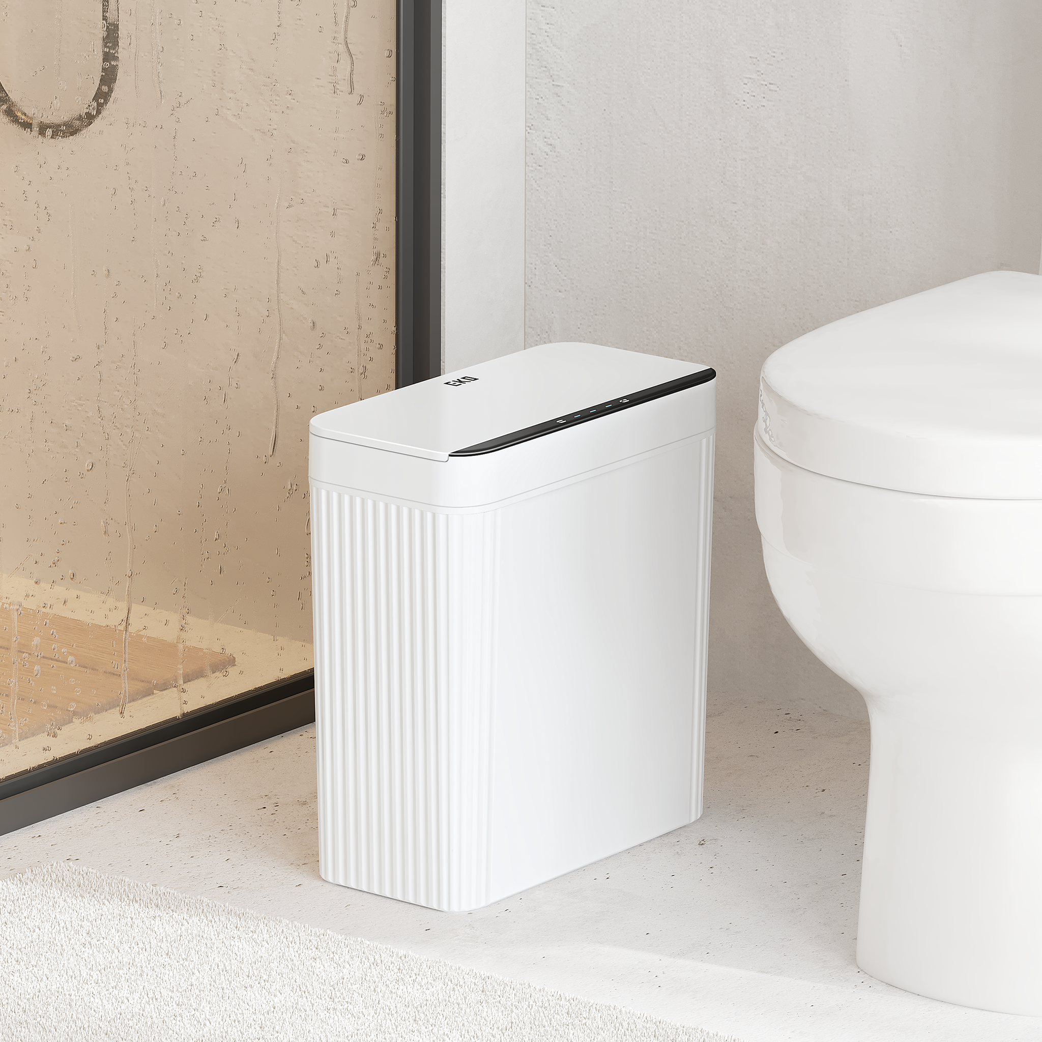 eko-brio-10l-2-6-gallon-motion-sensor-trash-can-white-compact-design image 7