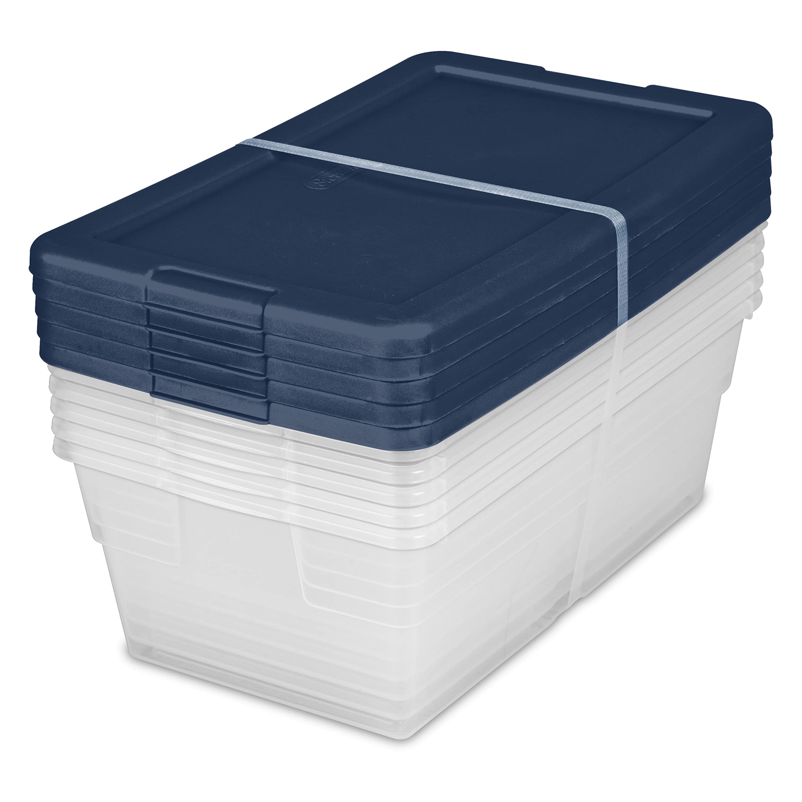 sterilite-stackable-6-quart-clear-storage-box-with-handles-and-blue-lid-90-pack- image 5