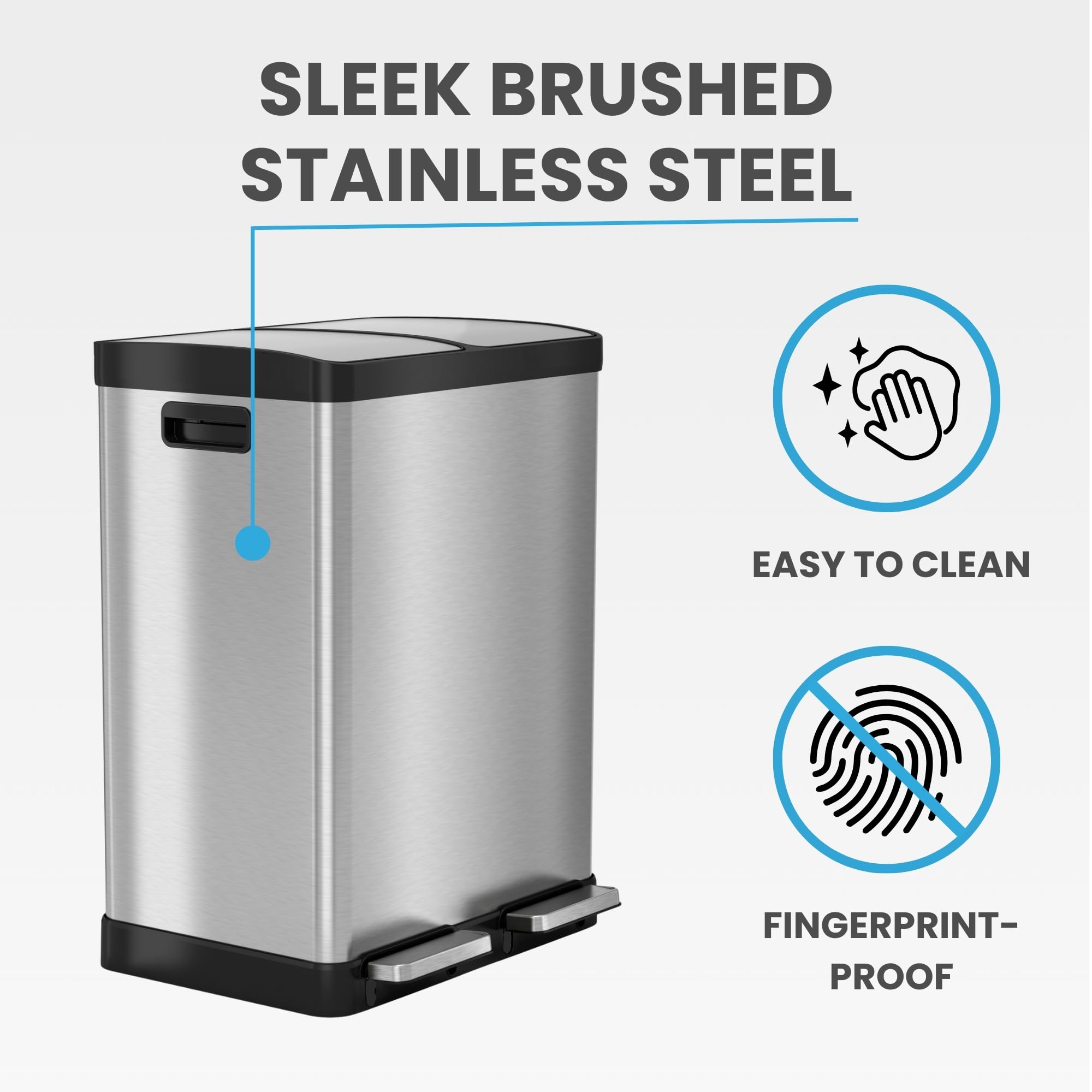 itouchless-60-liter-16-gallon-dual-compartment-step-trash-can-recycling-bin-stai image 7