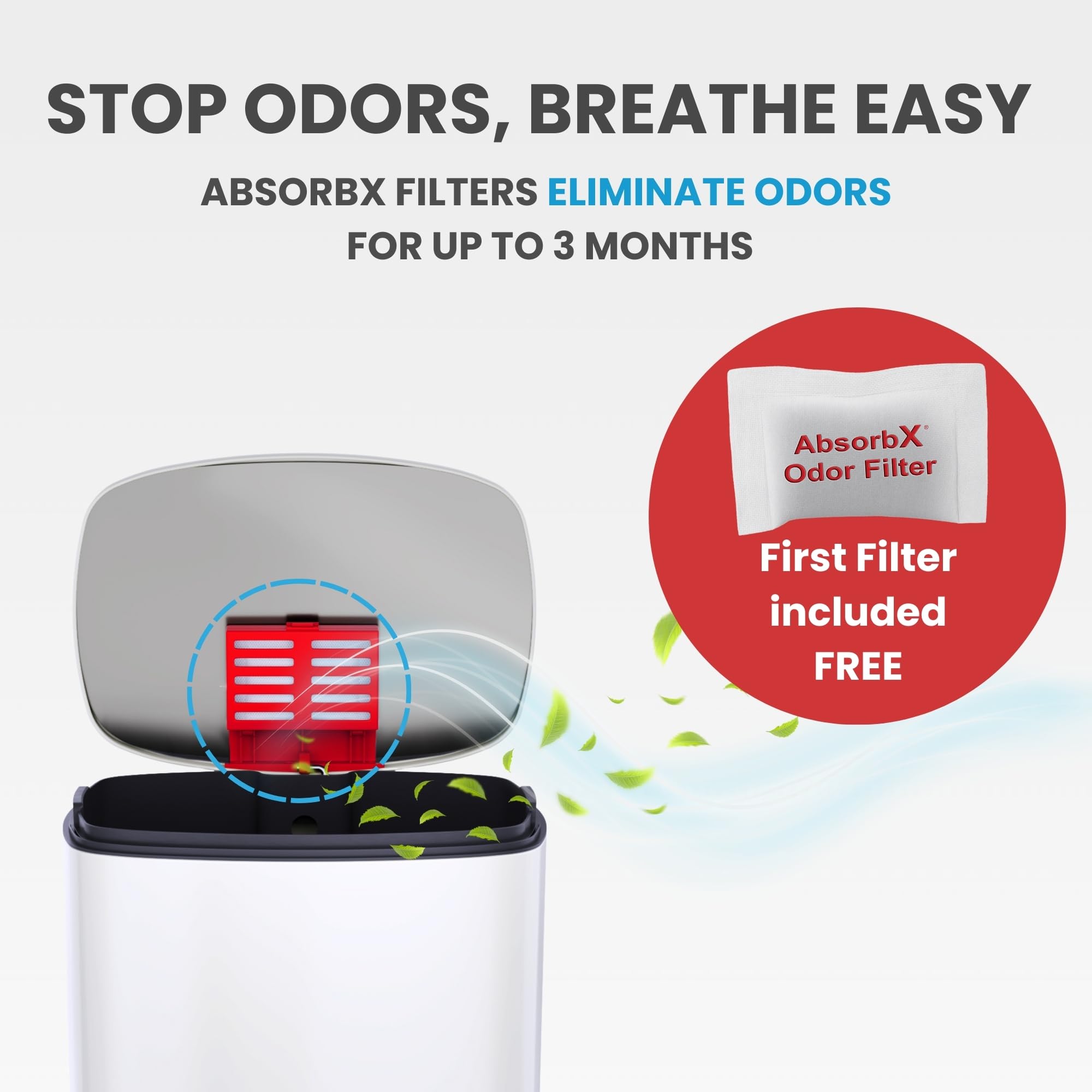 itouchless-13-gallon-step-trash-can-with-odor-filter-stainless-steel-ivory-white image 5