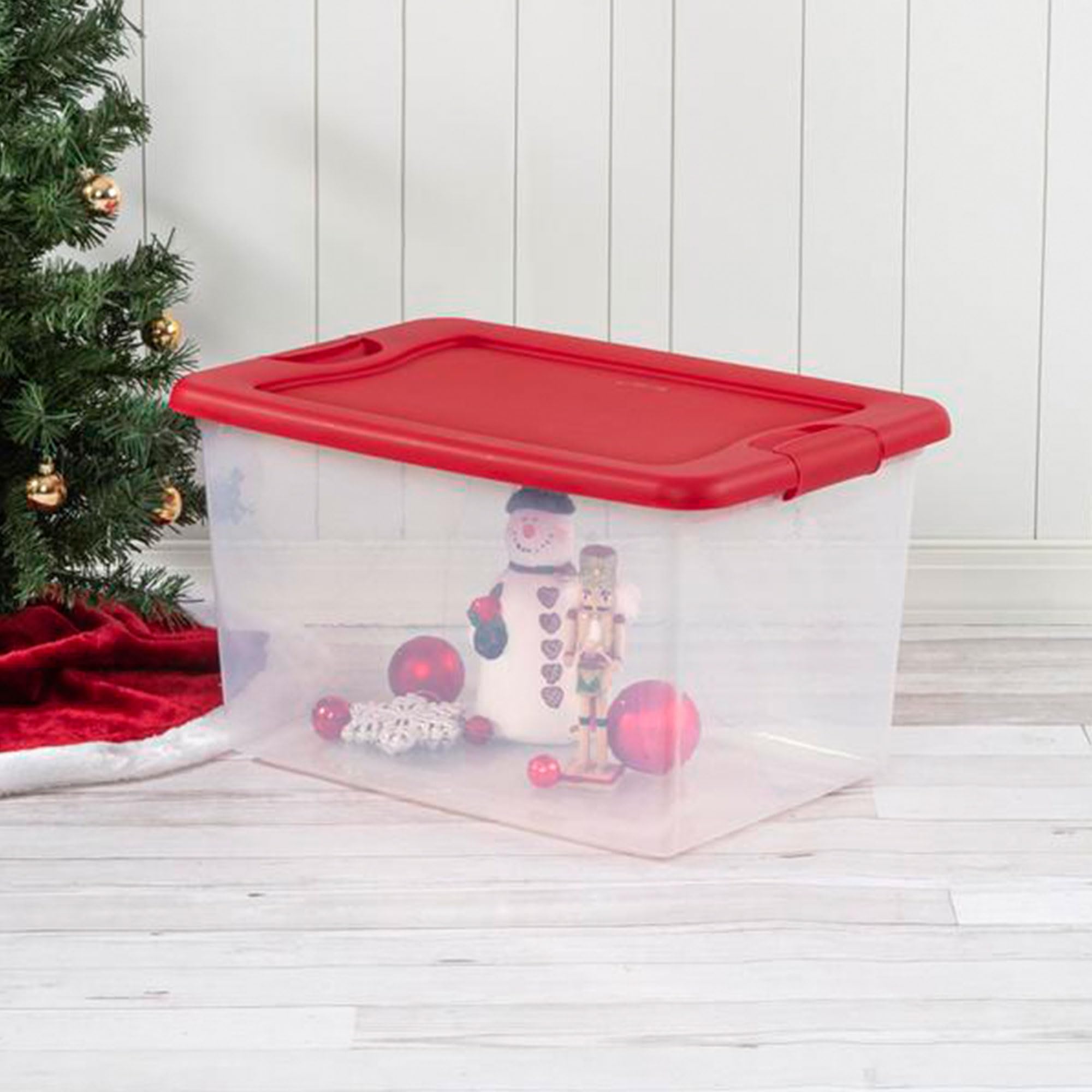 sterilite-64-qt-latching-storage-box-12-pack-clear-base-with-red-lid image 5
