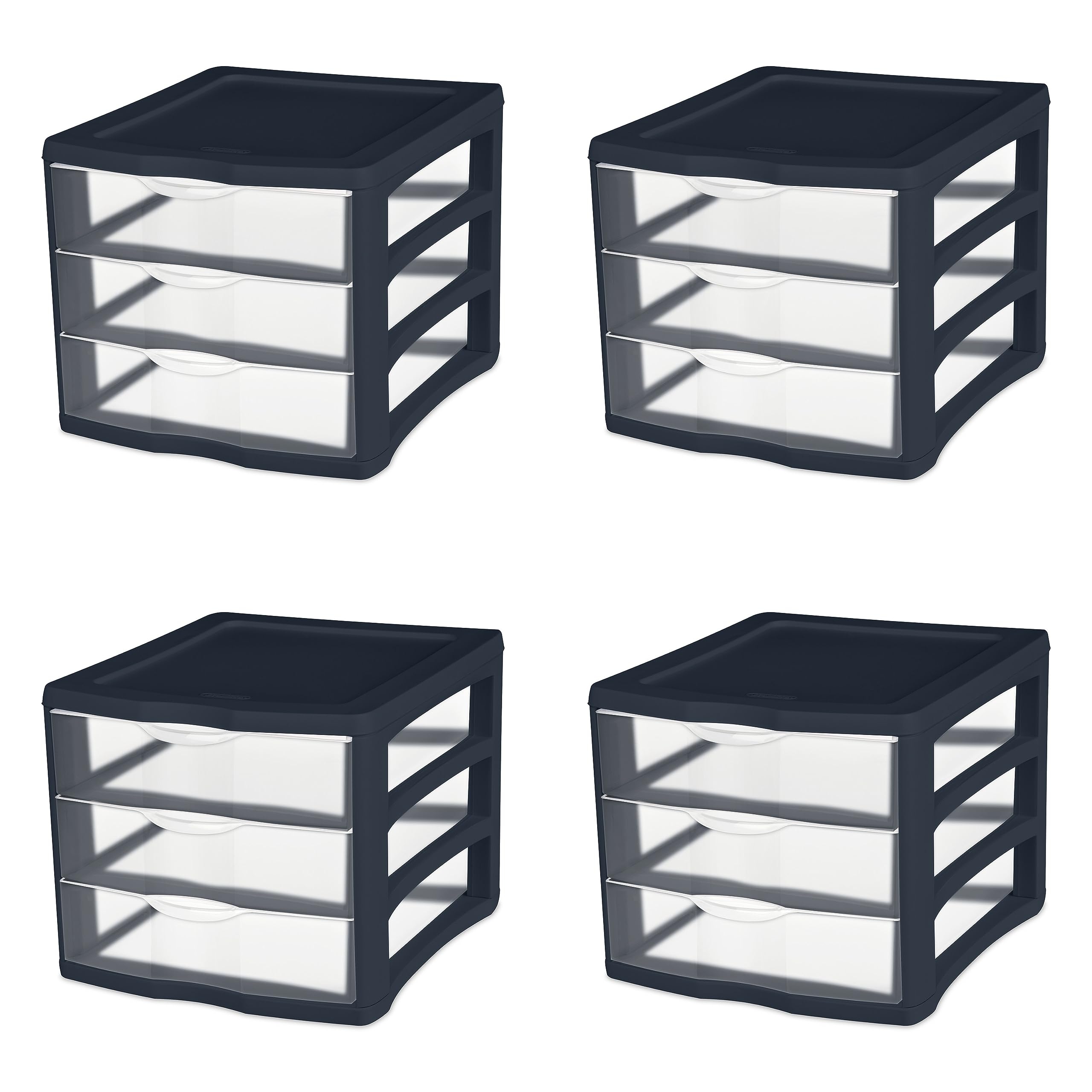 sterilite-3-drawer-unit-clear-drawers-blue-cove image 1
