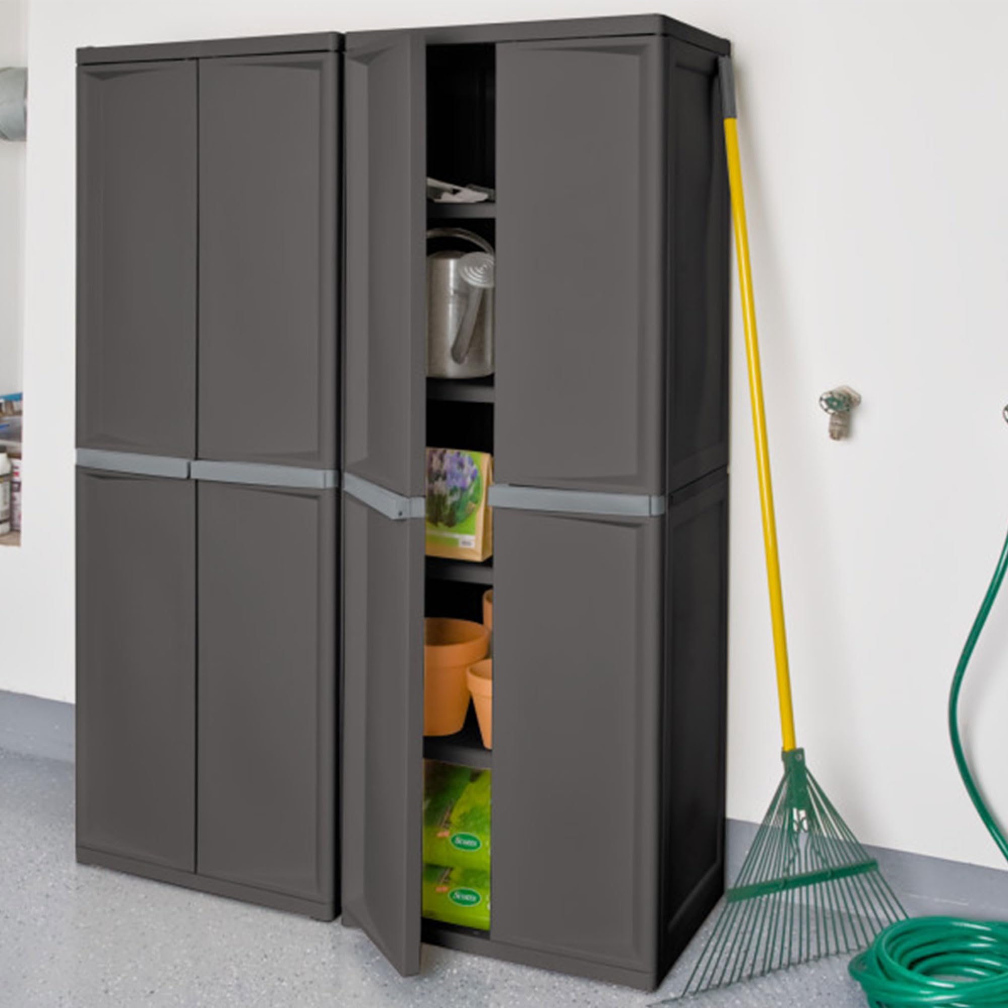 sterilite-4-shelf-cabinet-lockable-utility-storage-gray image 2