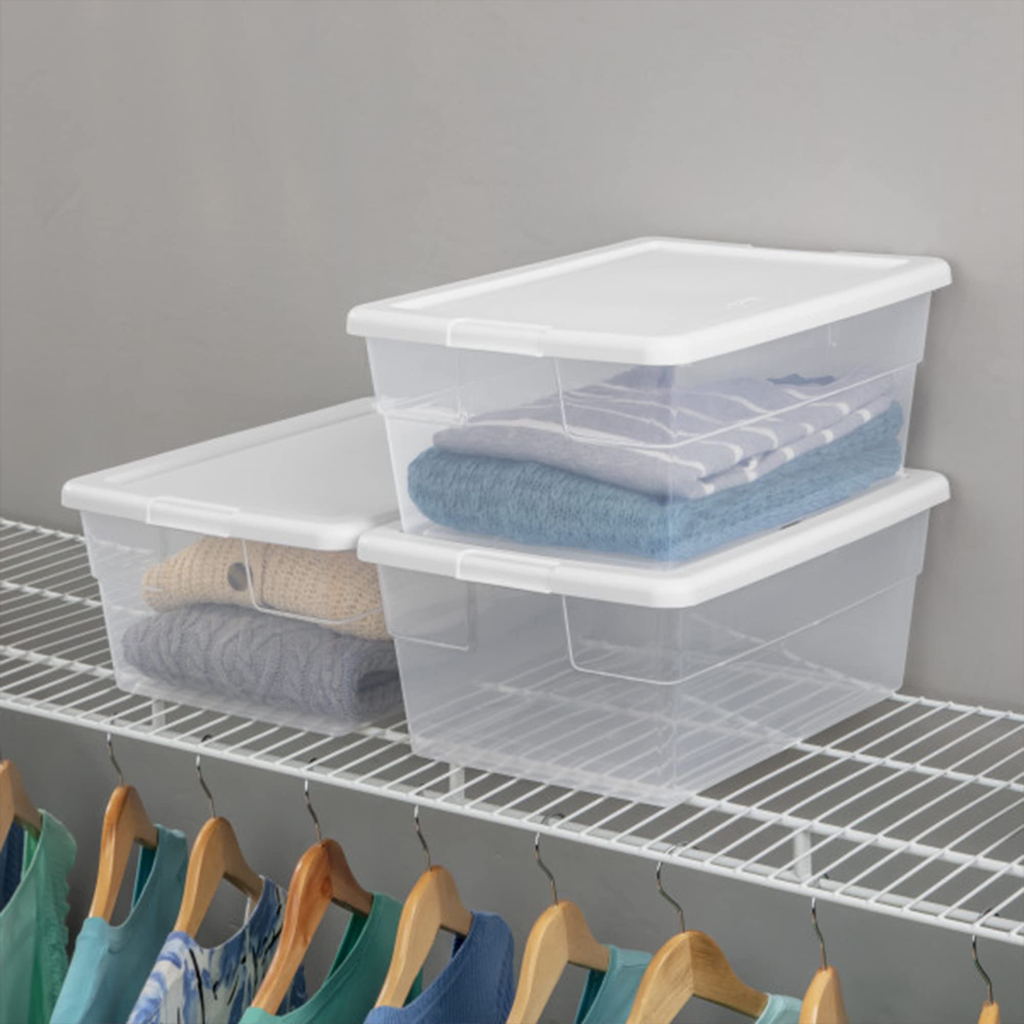 sterilite-16-quart-clear-stacking-storage-container-box-with-secure-latching-lid image 6