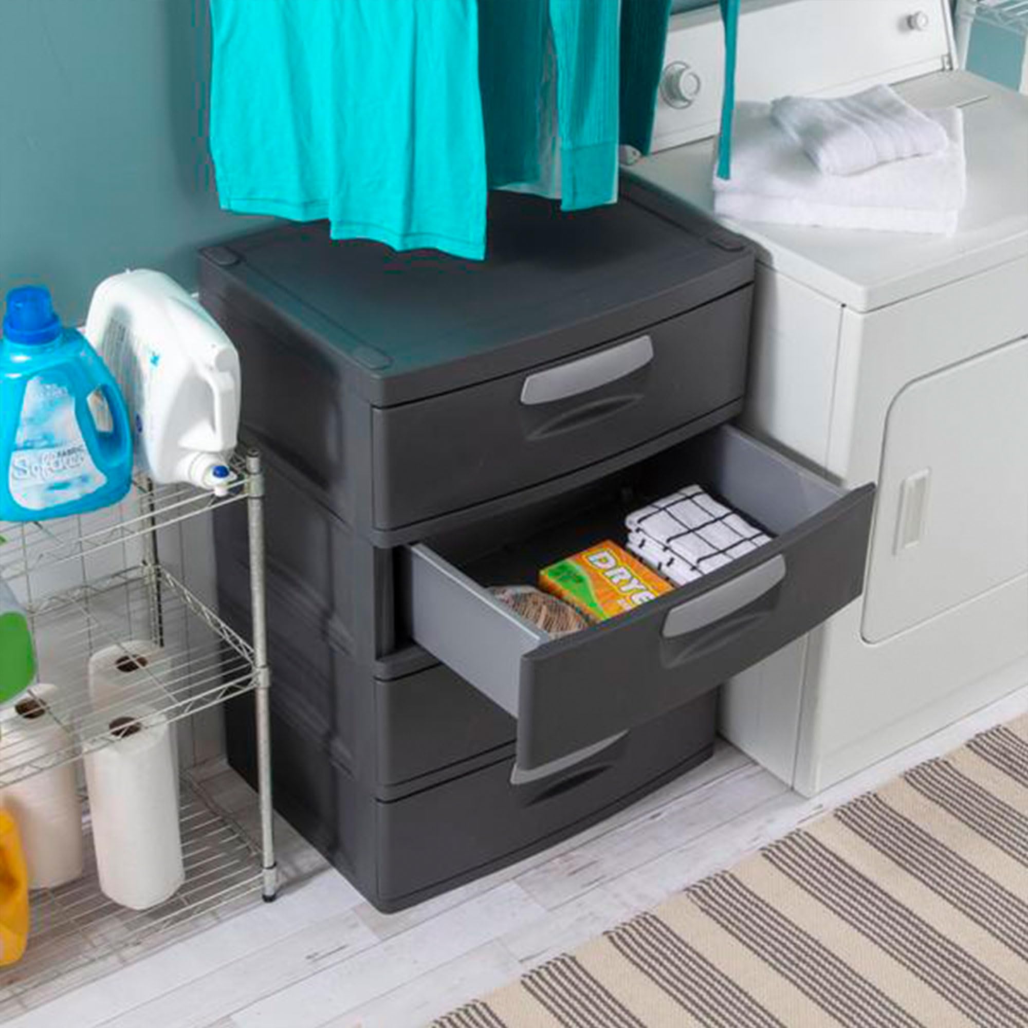 sterilite-4-drawer-heavy-duty-gray-storage-unit-with-black-handles-6-pack image 6