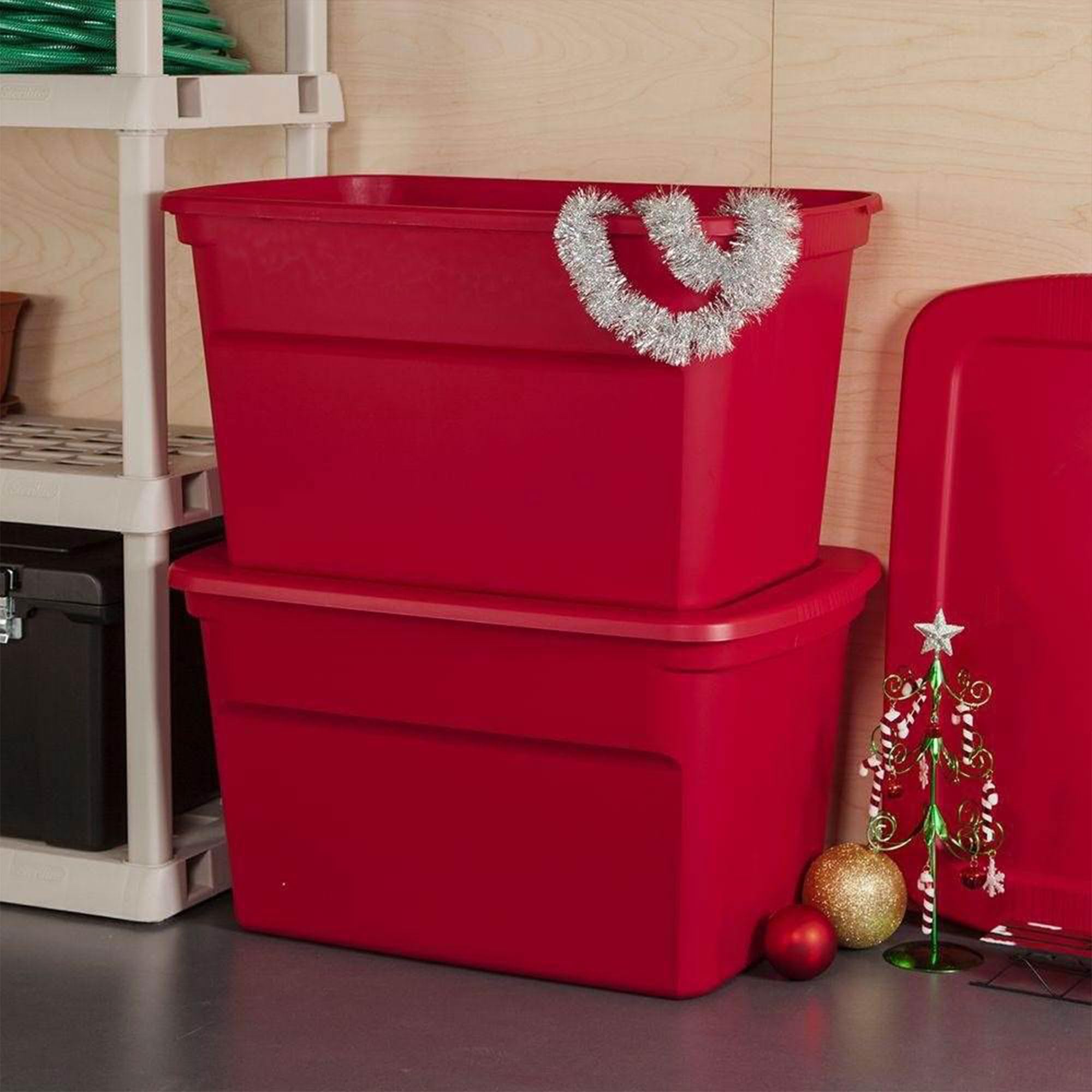 sterilite-30-gallon-durable-stacking-seasonal-storage-tote-6-pack-red-heavy-duty image 2