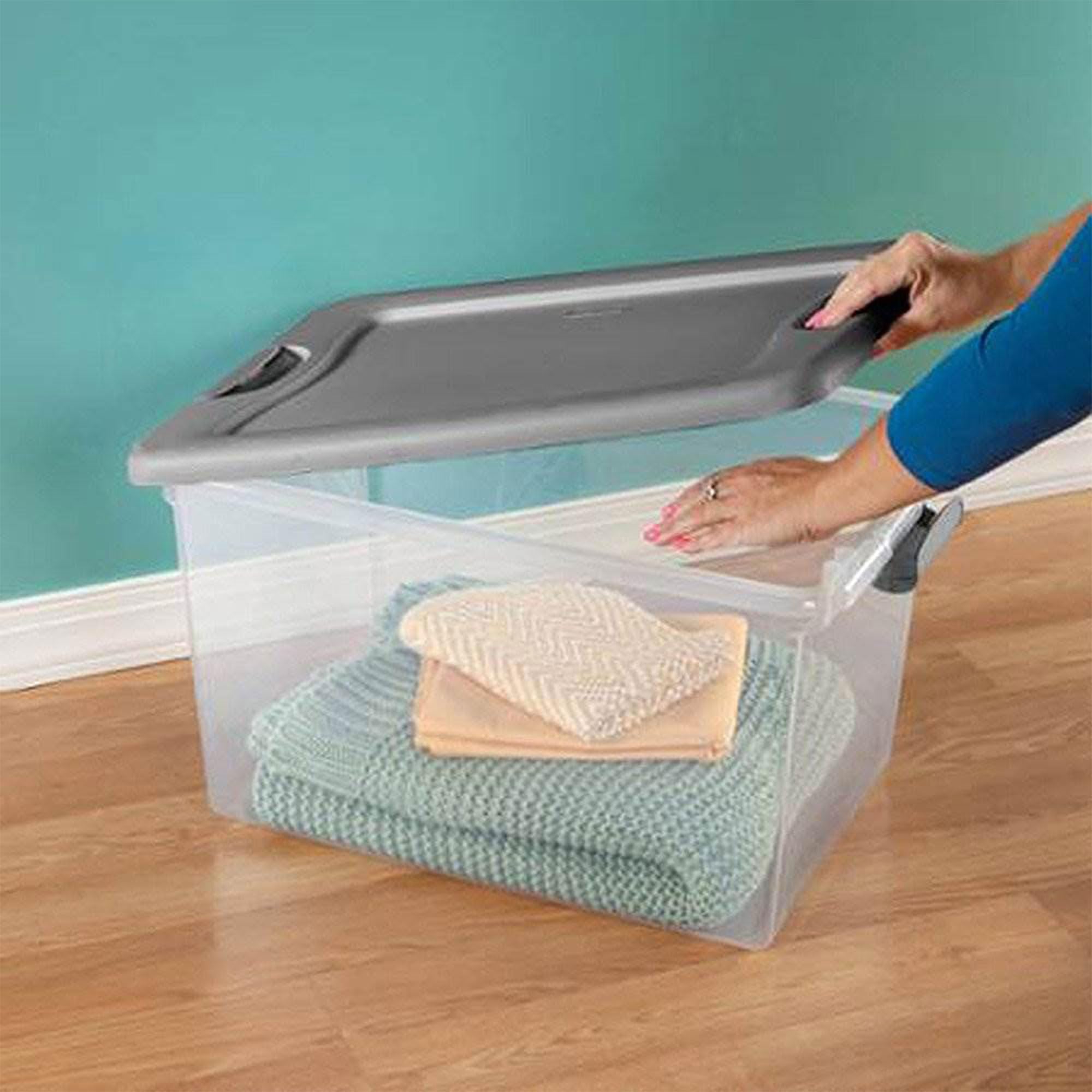 sterilite-6-pack-64-qt-latching-storage-totes-4-pack-deep-clip-boxes image 8