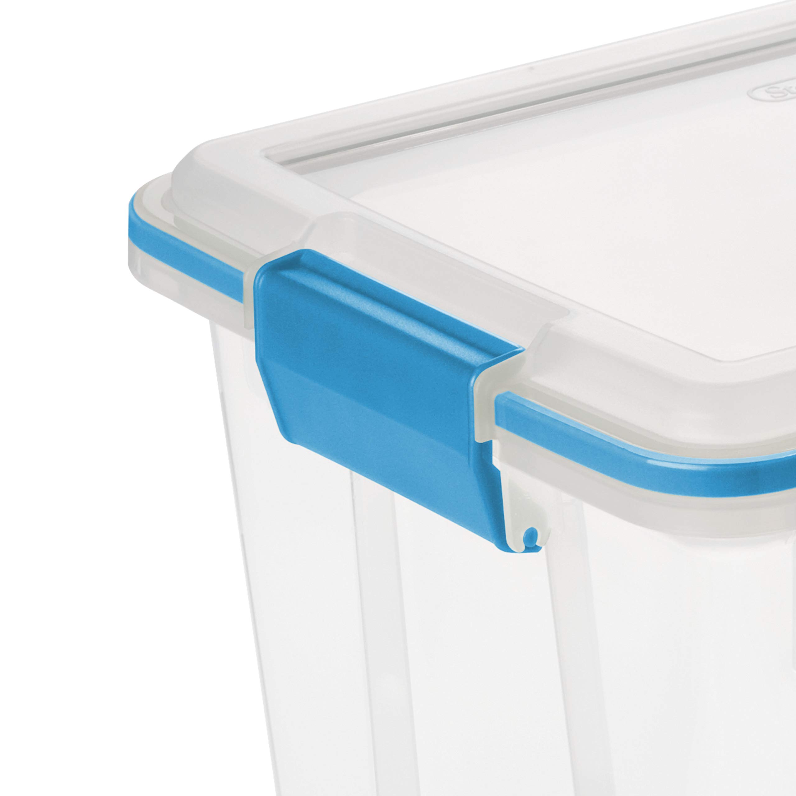 sterilite-20-qt-gasket-box-stackable-storage-bin-with-latching-lid-tight-seal-cl image 8