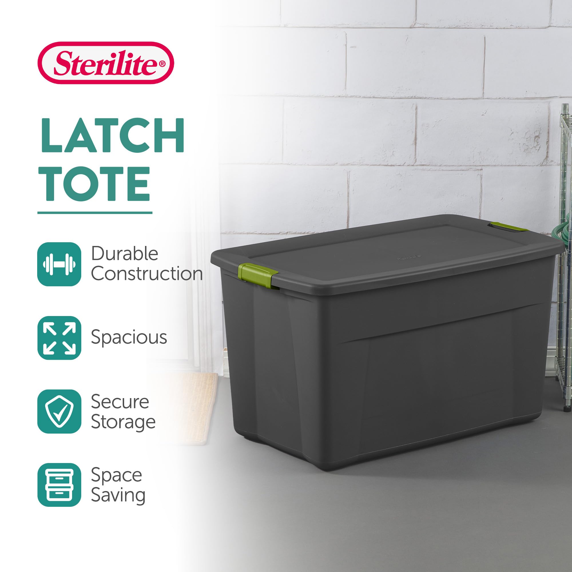 sterilite-4-pack-35-gallon-latching-storage-tote-bins-with-lids-gray image 3
