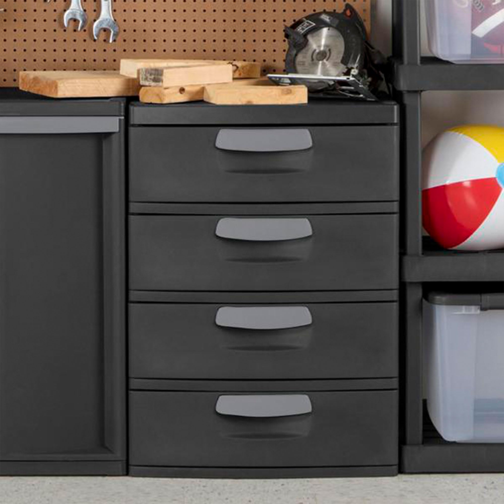 sterilite-4-drawer-heavy-duty-gray-storage-unit-with-black-handles-6-pack image 7