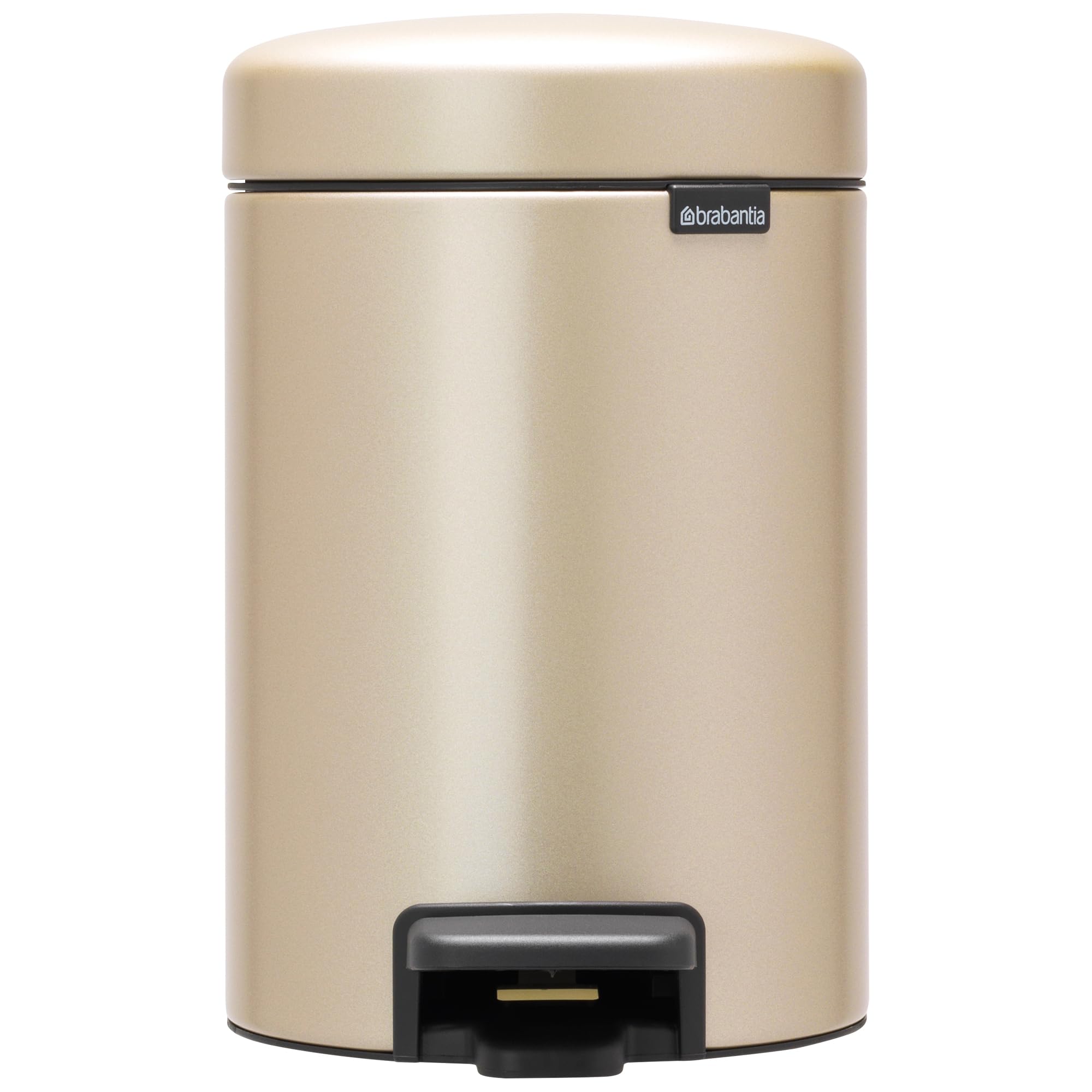 brabantia-step-on-xs-trash-can-metallic-gold-0-8-gallon-3l-with-pedal-and-inner- image 1