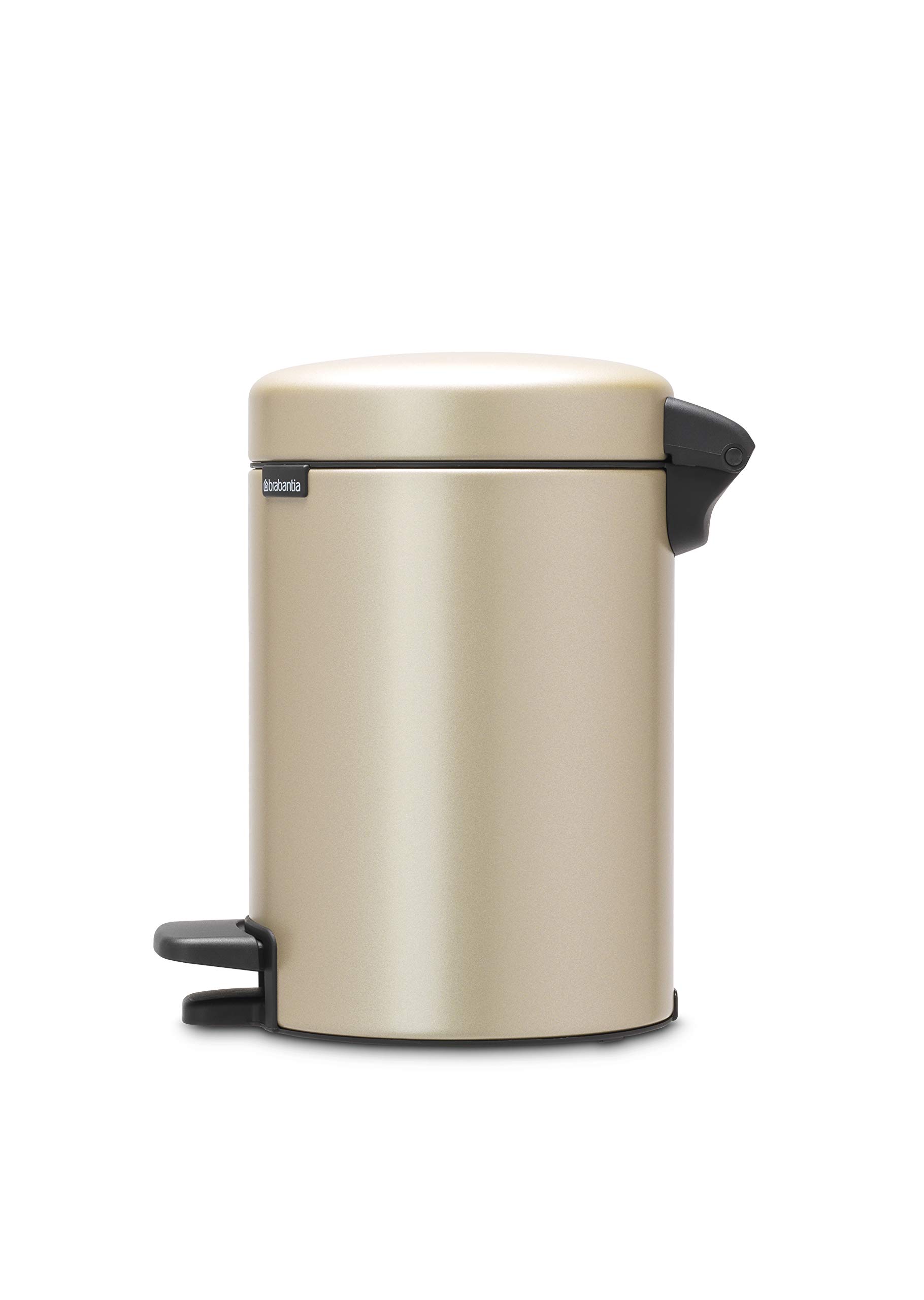 brabantia-step-on-xs-trash-can-metallic-gold-0-8-gallon-3l-with-pedal-and-inner- image 3