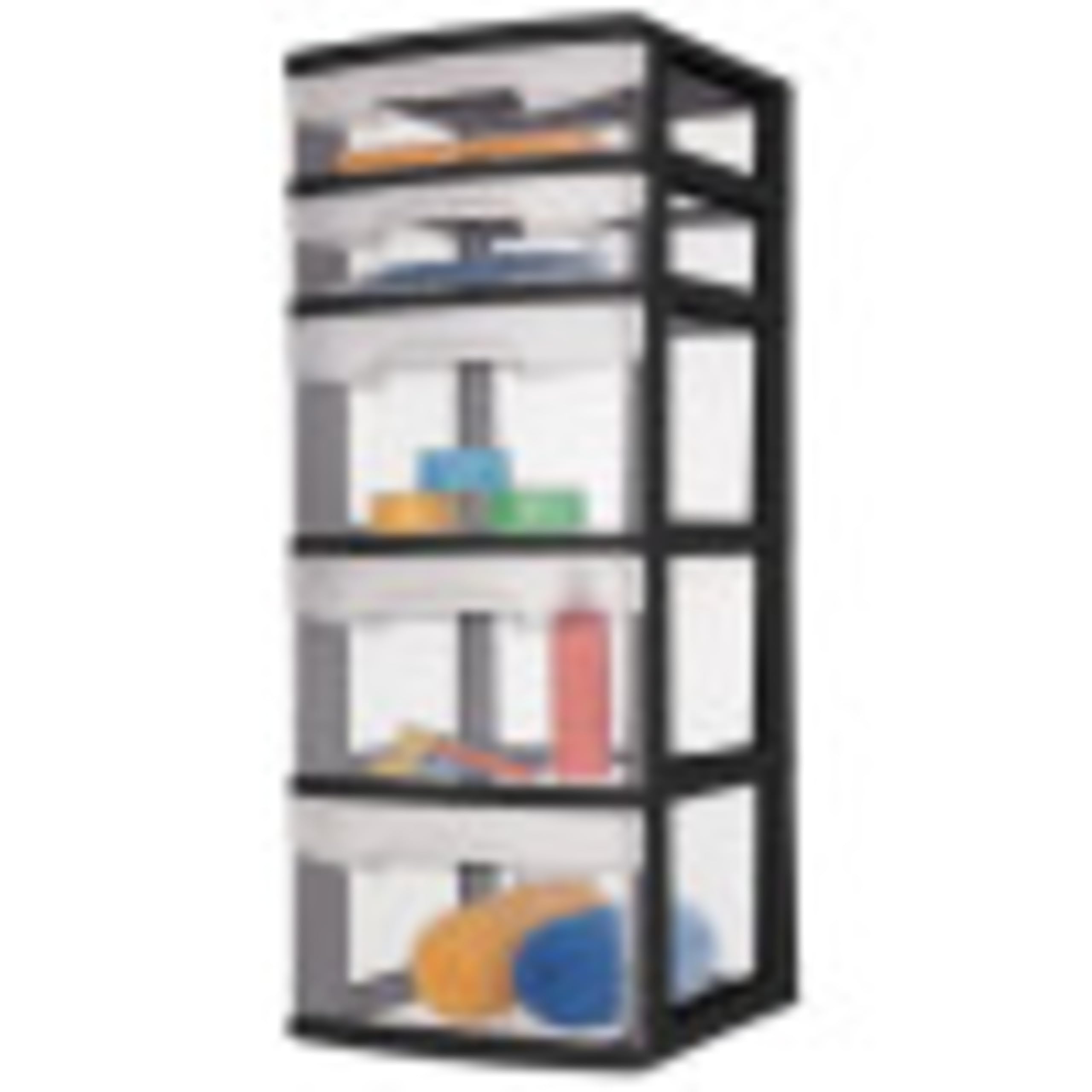 sterilite-5-drawer-tower-black-2-pack-tall-storage-unit-with-clear-drawers image 4