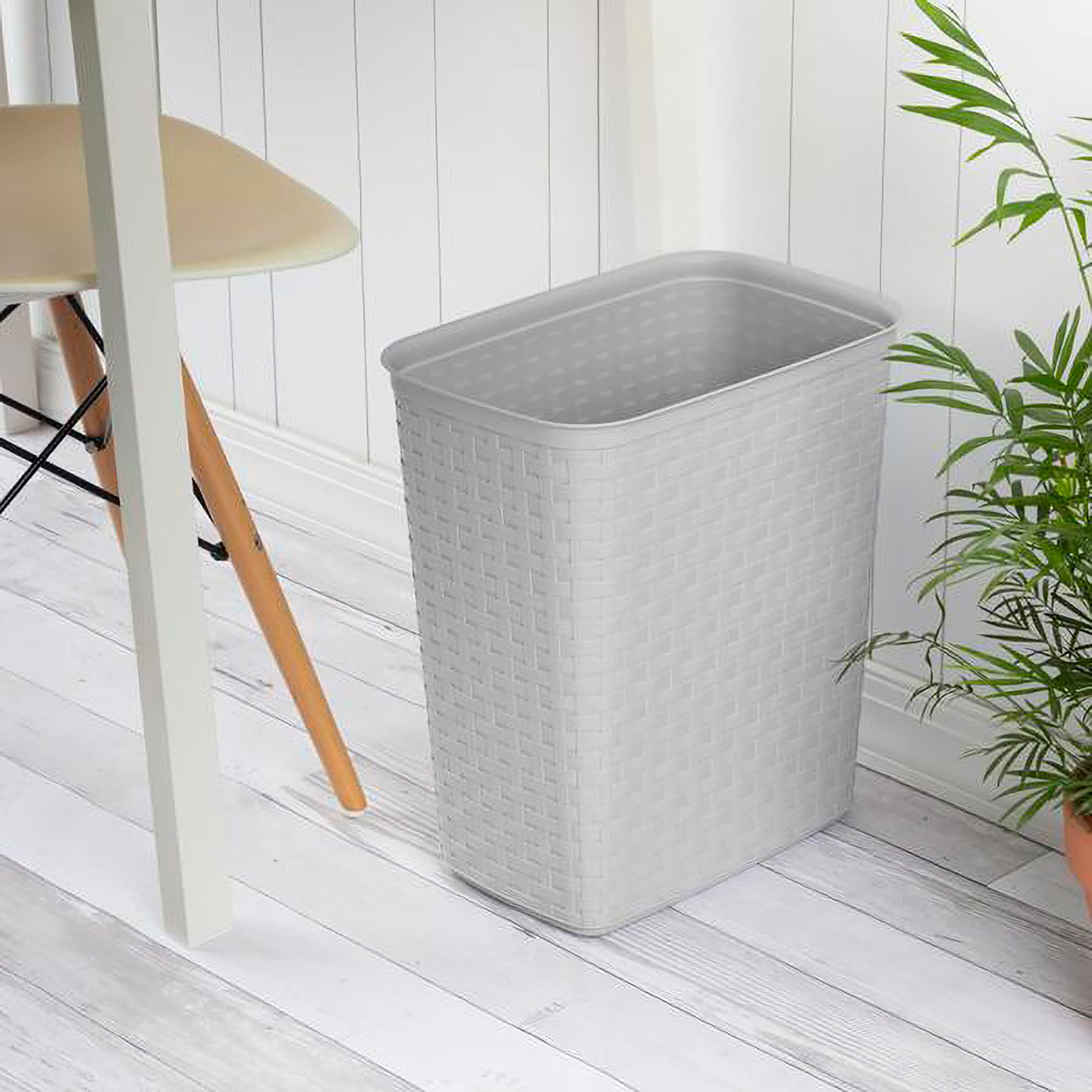 sterilite-weave-5-8-gallon-plastic-wastebasket-with-cement-gray-finish-24-pack image 5