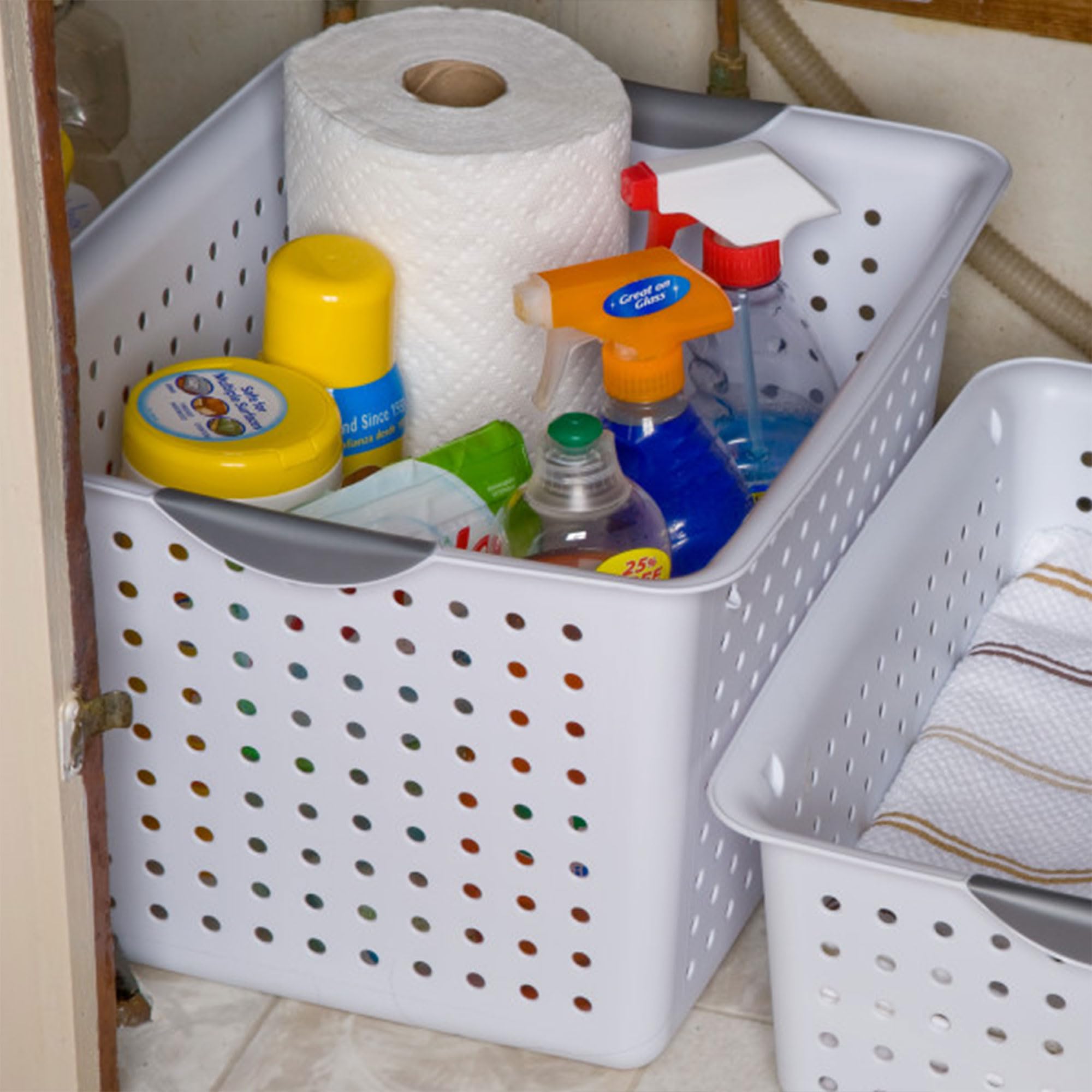 sterilite-6-pack-deep-ultra-basket-large-open-top-plastic-storage-bin-white-16x1 image 8