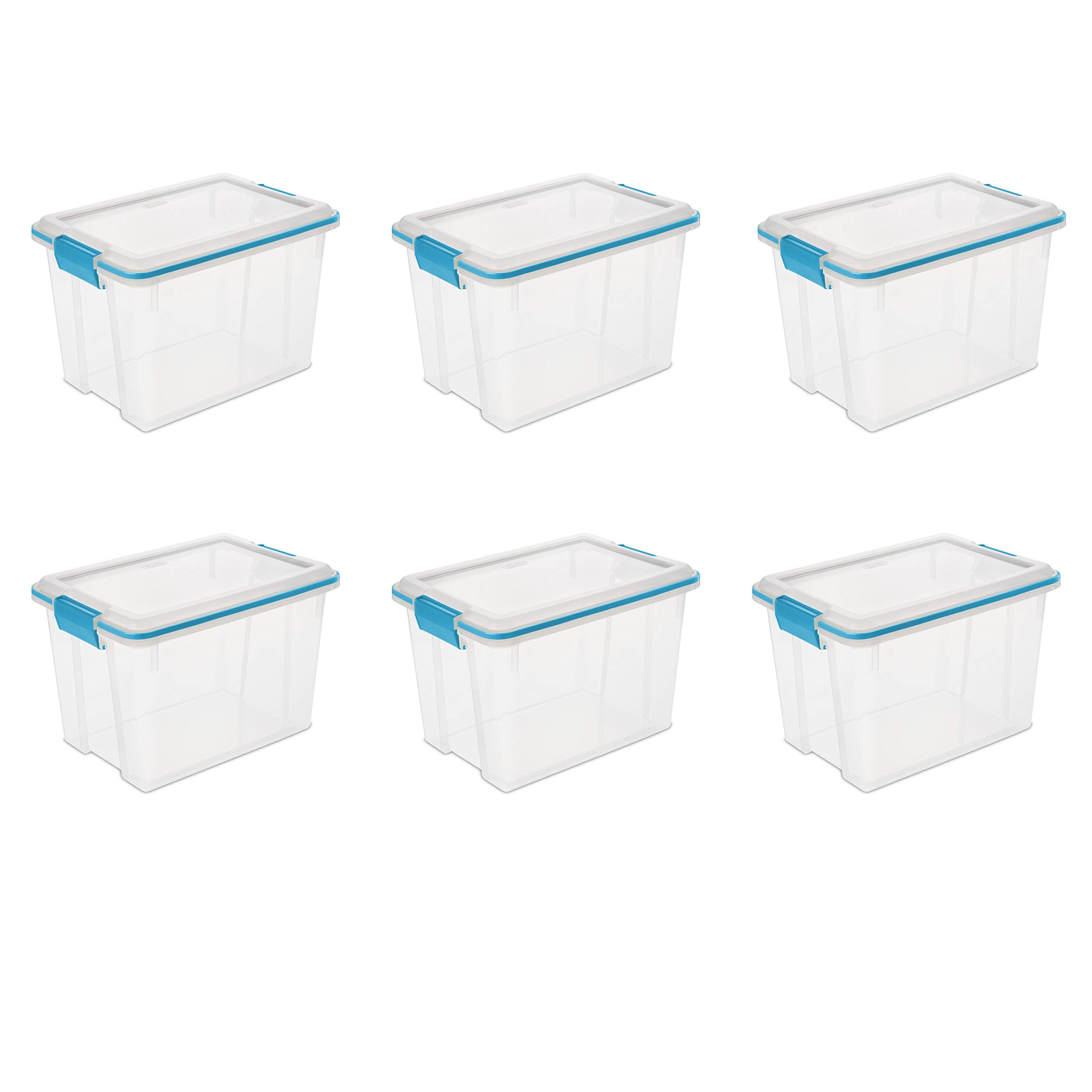 sterilite-20-qt-gasket-box-stackable-storage-bin-with-latching-lid-tight-seal-cl image 1