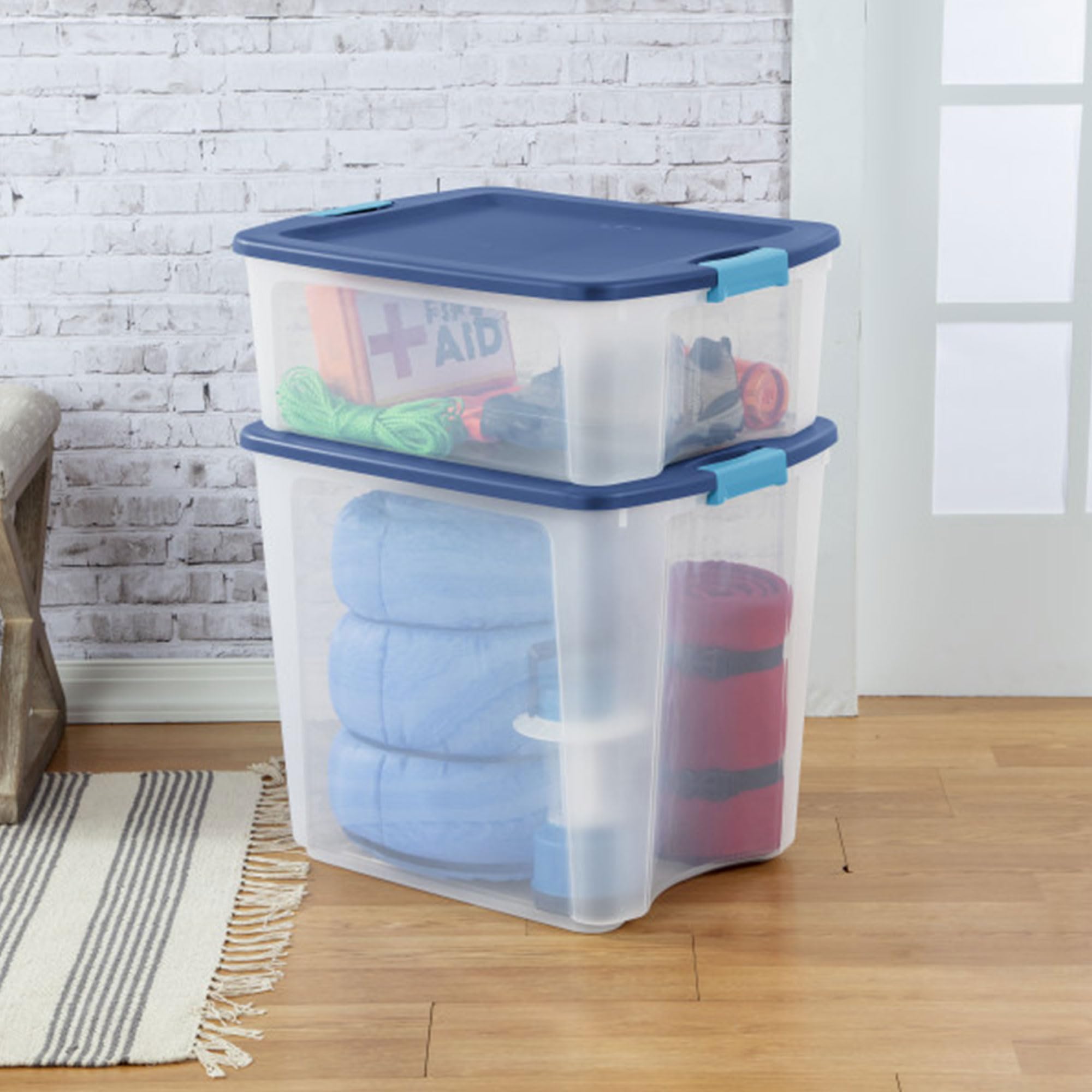 sterilite-18-pack-latch-carry-clear-plastic-storage-totes-with-latching-lids-12- image 3
