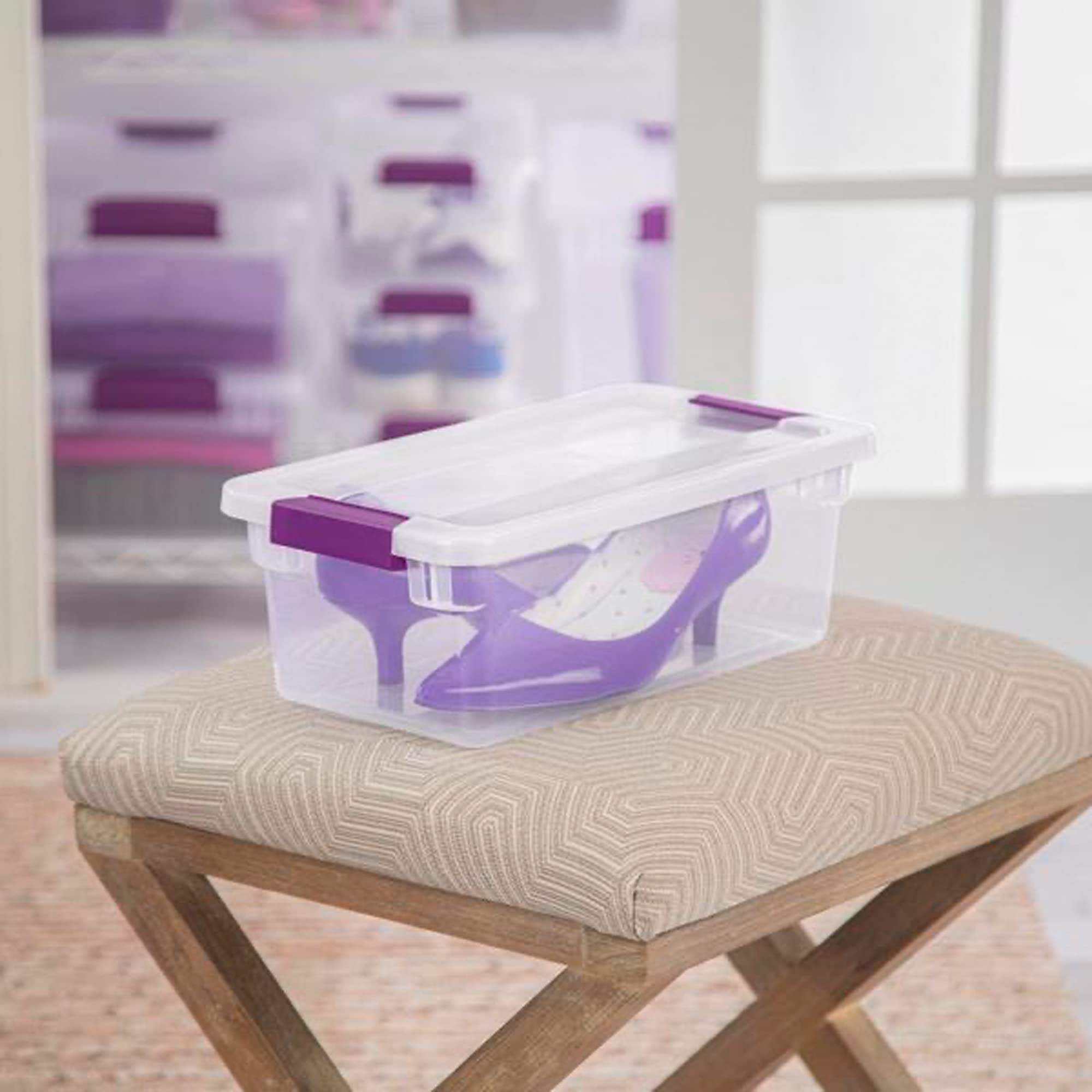 sterilite-6-quart-clearview-multipurpose-stacking-storage-container-tote-with-se image 5