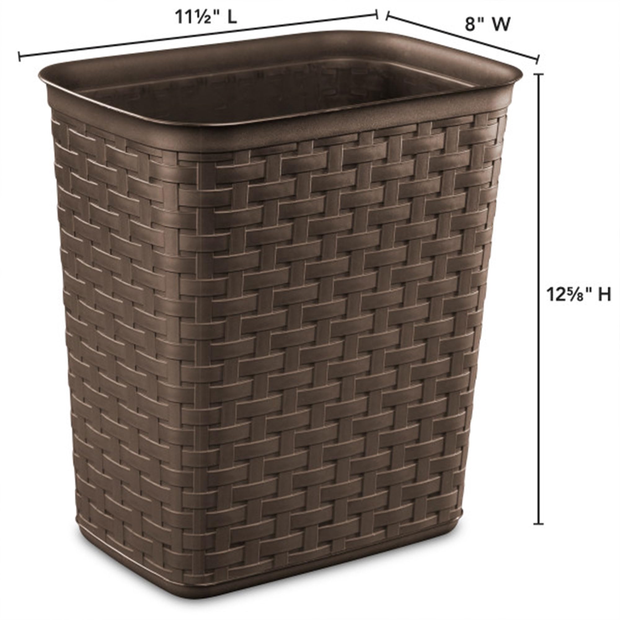 sterilite-3-4-gallon-weave-wastebasket-6-pack-espresso-brown-decorative-small-tr image 6