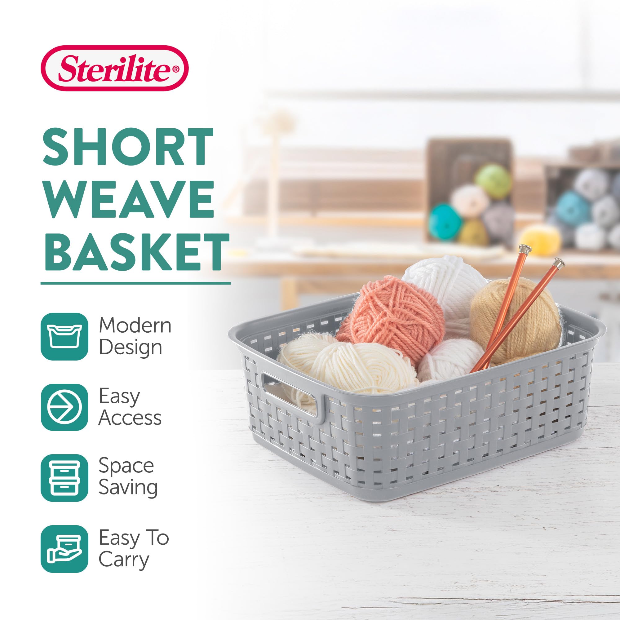 sterilite-short-plastic-weave-storage-basket-gray-6-pack image 3