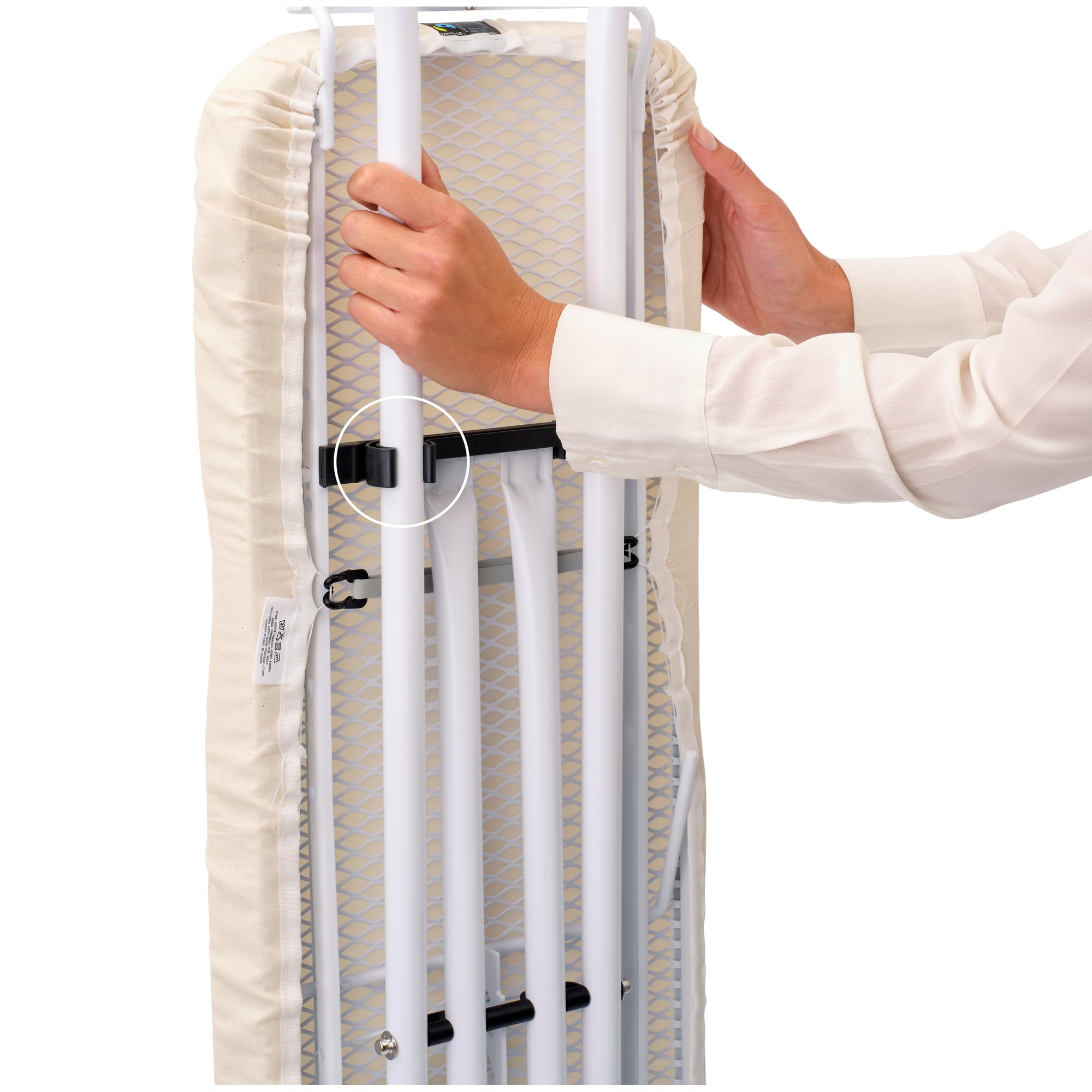 brabantia-compact-ironing-board-with-steam-iron-rest-size-a-fairtrade-cover-adju image 5
