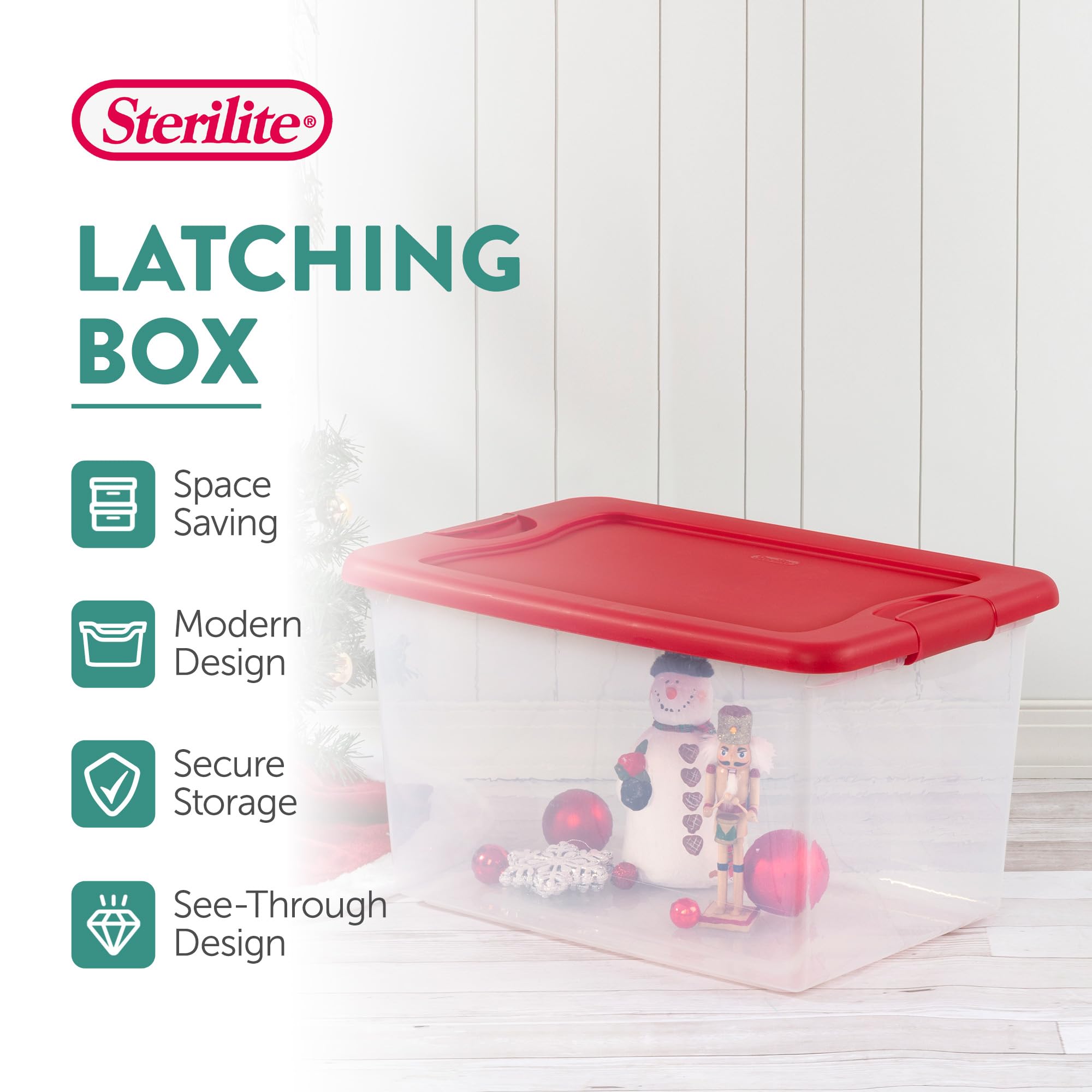 sterilite-64-qt-latching-storage-box-12-pack-clear-base-with-red-lid image 3