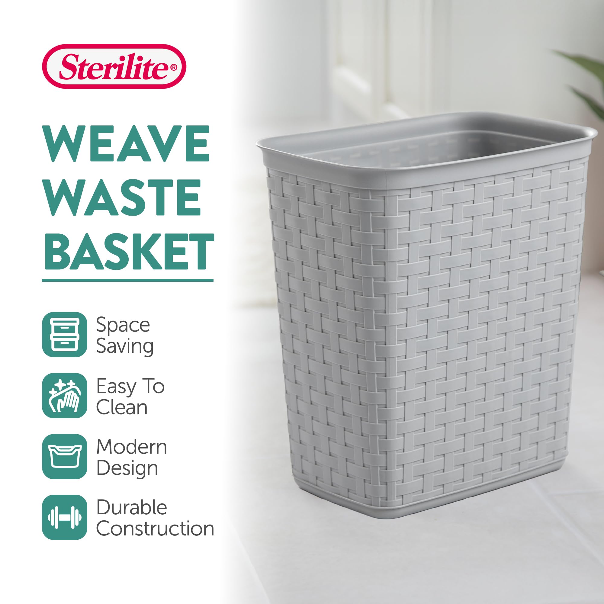 sterilite-3-4-gallon-weave-wastebasket-small-decorative-trash-can-for-bathroom-b image 2