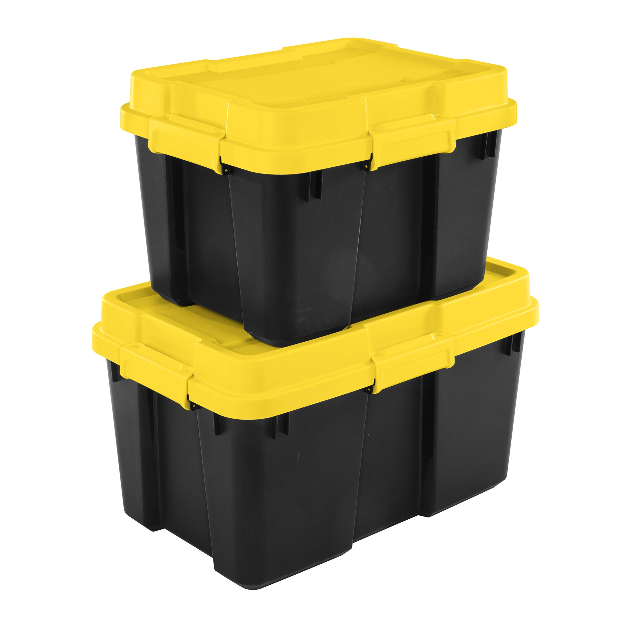 sterilite-30-gallon-gasket-tote-yellow-lily-lid-and-latches-with-black-base-1-pa image 8