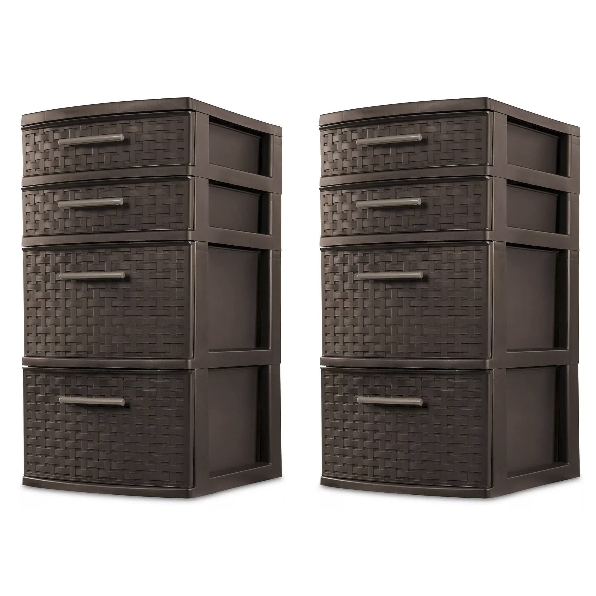 sterilite-4-drawer-organizer-storage-tower-with-medium-weave-drawer-fronts-and-e-2 image 1