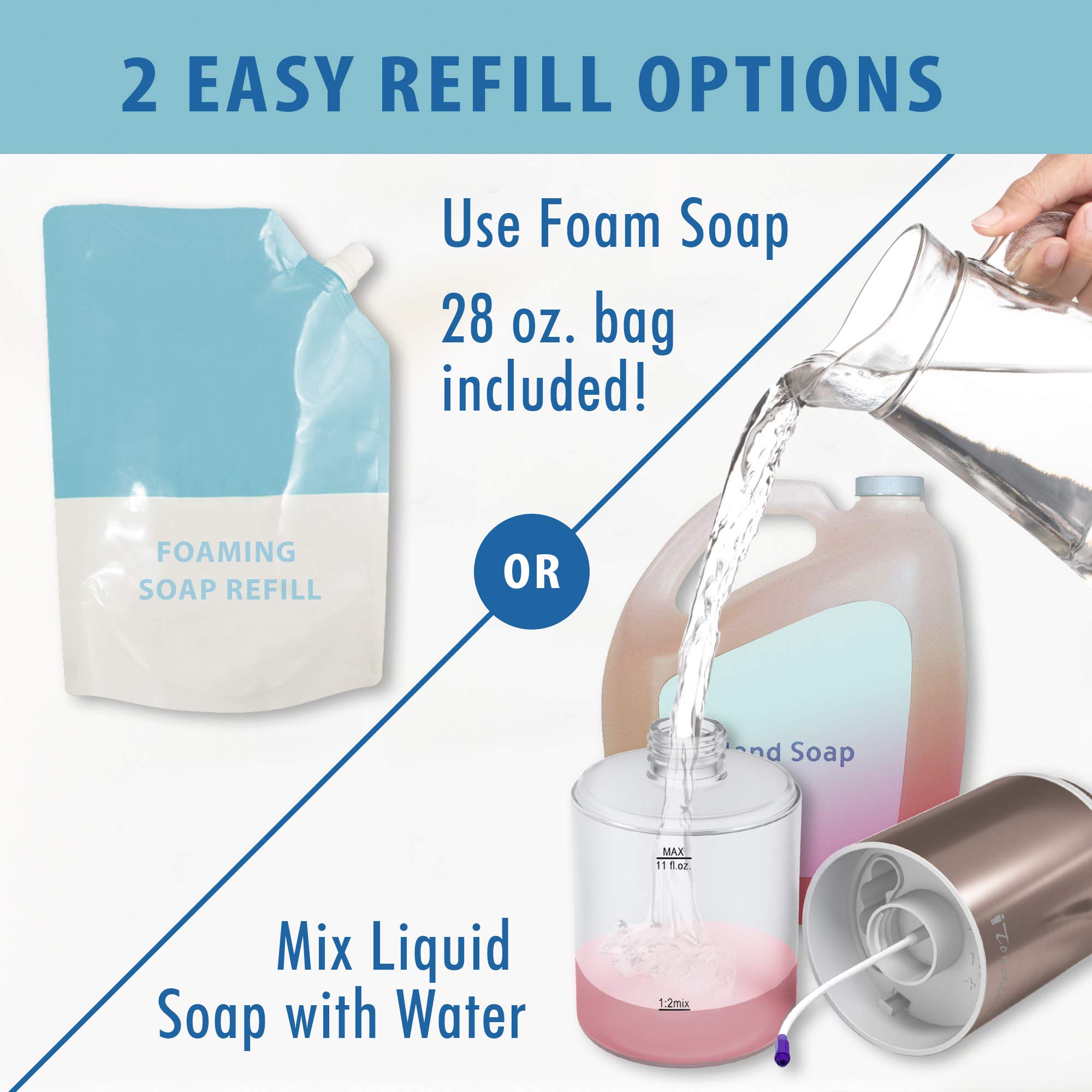 itouchless-ultraclean-sensor-foam-soap-dispenser-with-refill-rose-gold image 5