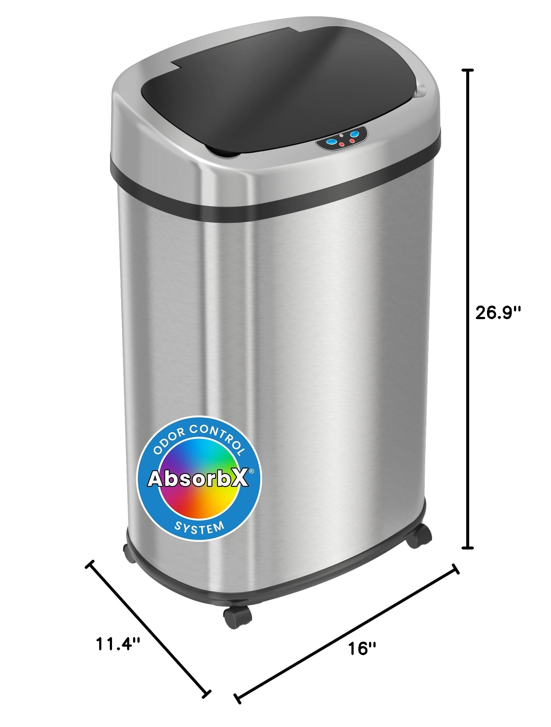 itouchless-sensorcan-13-gallon-automatic-sensor-trash-can-with-wheels-stainless- image 7
