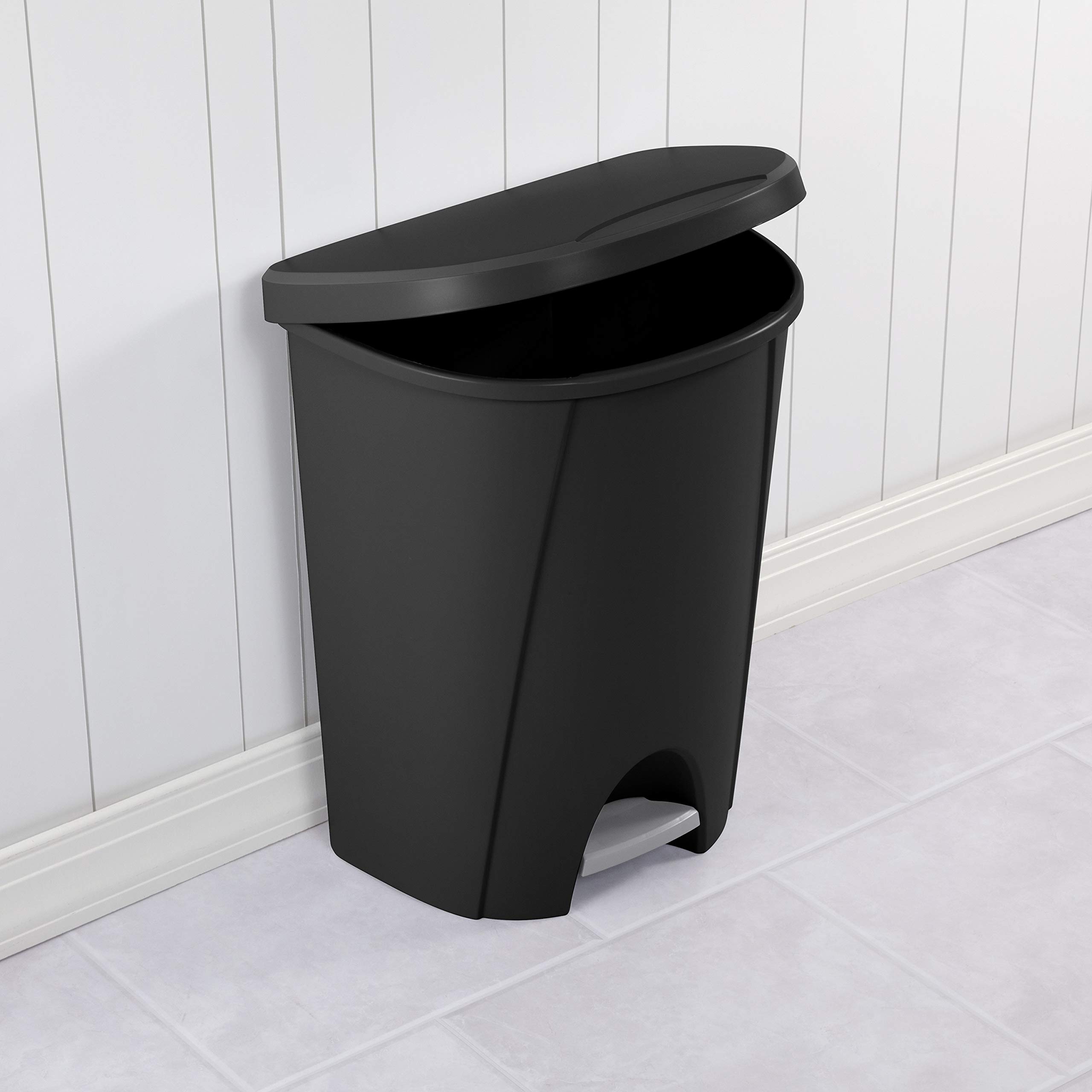 sterilite-6-6-gallon-stepon-wastebasket-with-lid-black-4-pack image 3