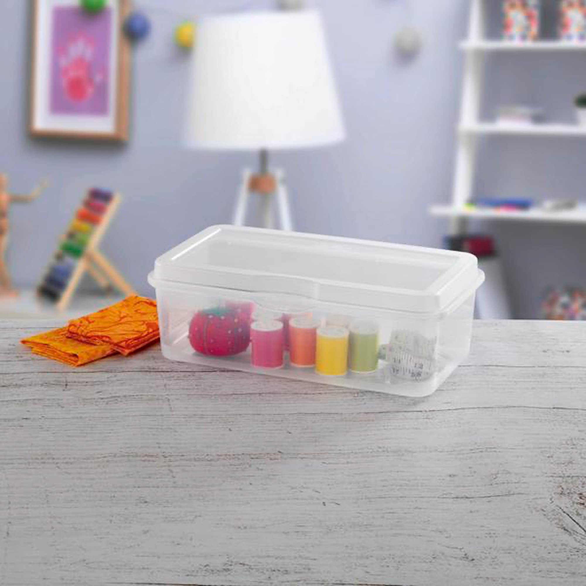 sterilite-clear-fliptop-plastic-stacking-storage-container-tote-with-latching-li image 6