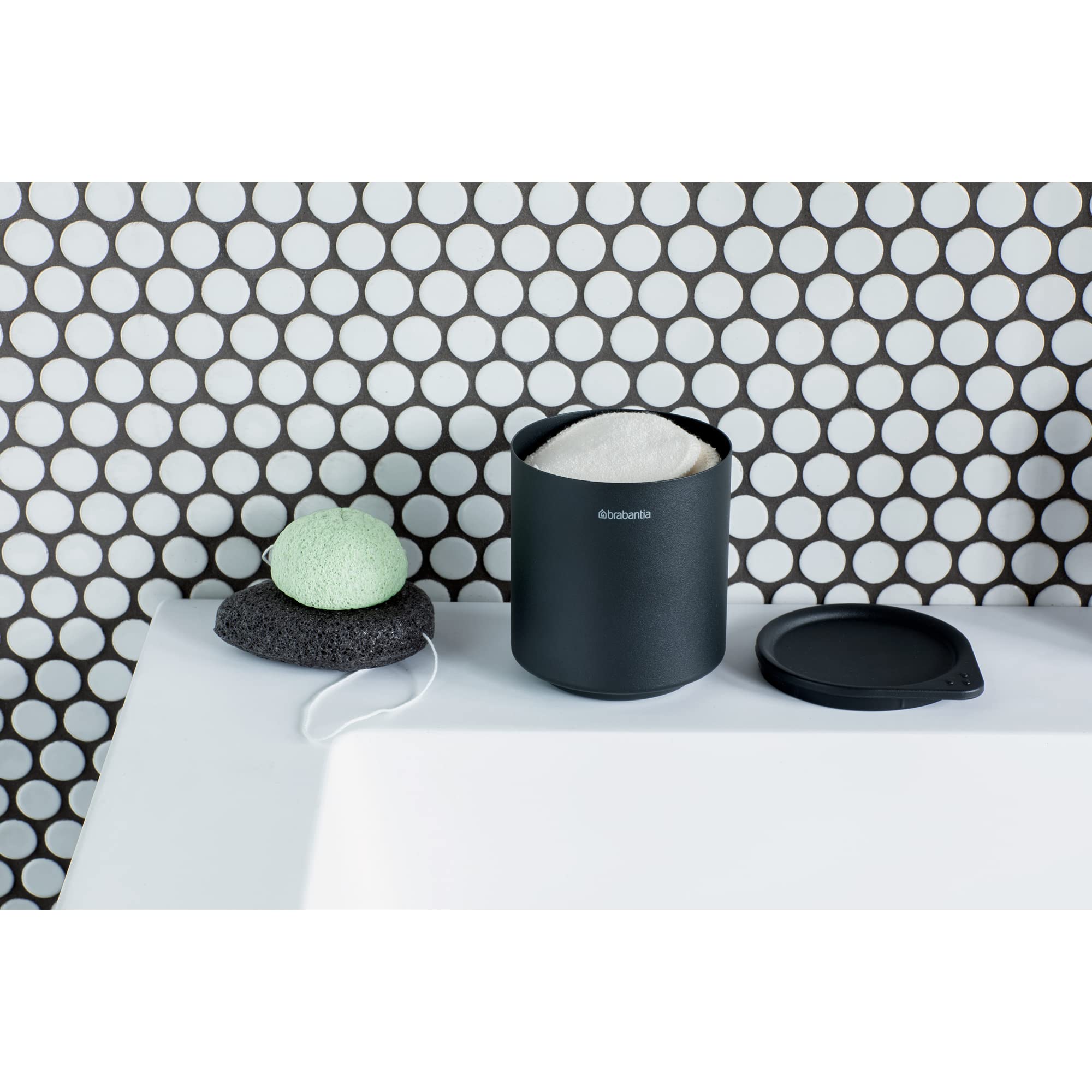 brabantia-mindset-bathroom-storage-pot-with-lid-mineral-infinite-gray-cotton-pad image 7