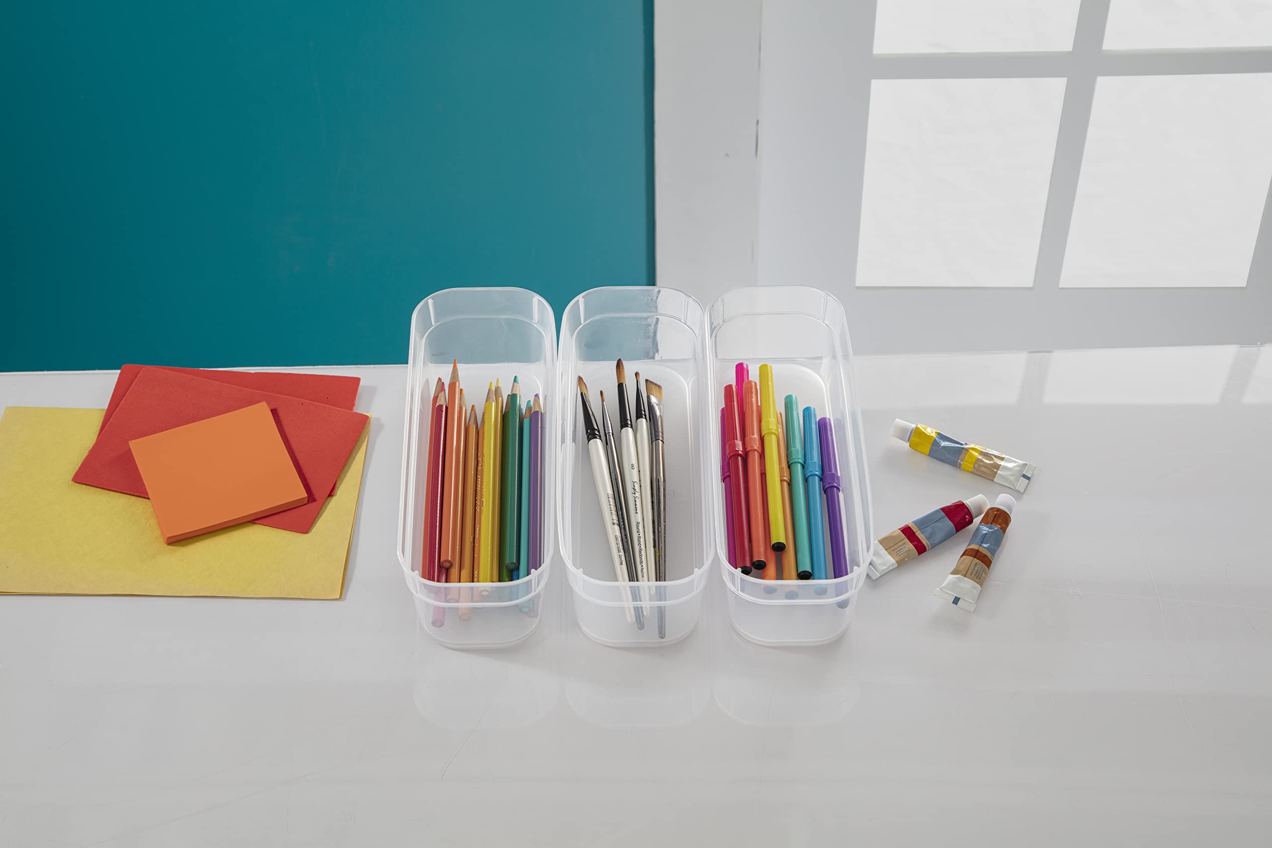 sterilite-set-of-3-narrow-storage-trays-modular-drawer-organizers-for-kitchen-ba image 6