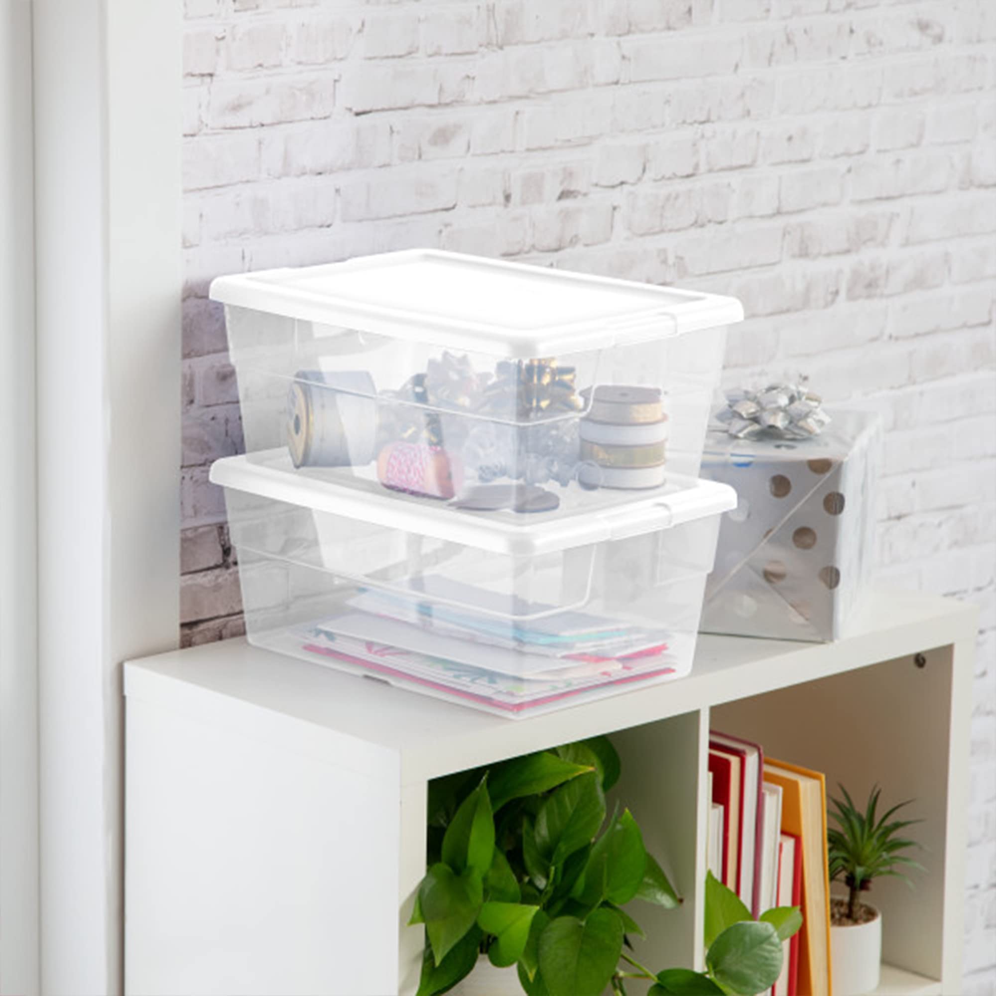 sterilite-16-quart-clear-stacking-storage-container-box-with-secure-latching-lid image 3