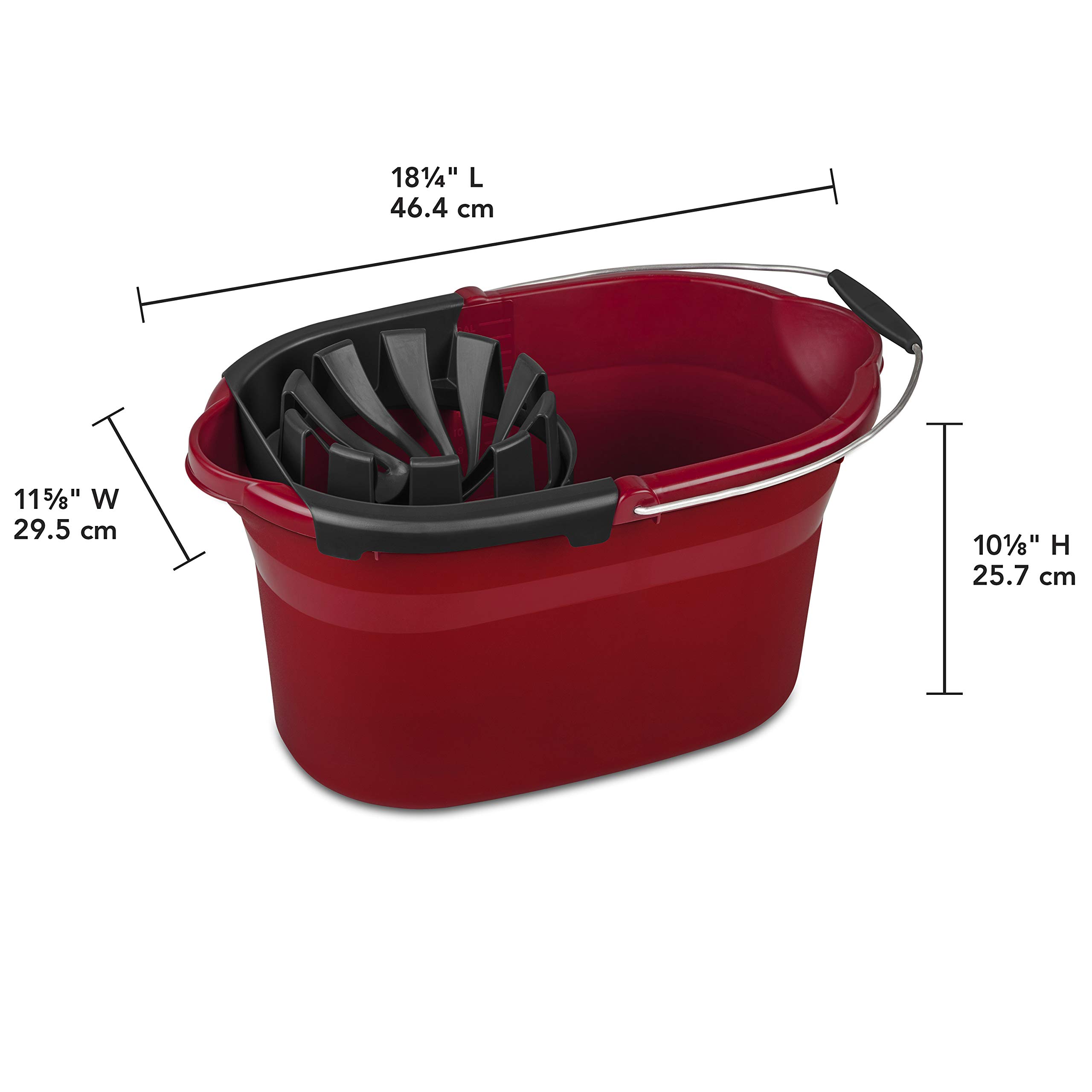 sterilite-17-5-qt-mop-bucket-with-handle-and-wringer-4-pack-red-household-cleani image 2