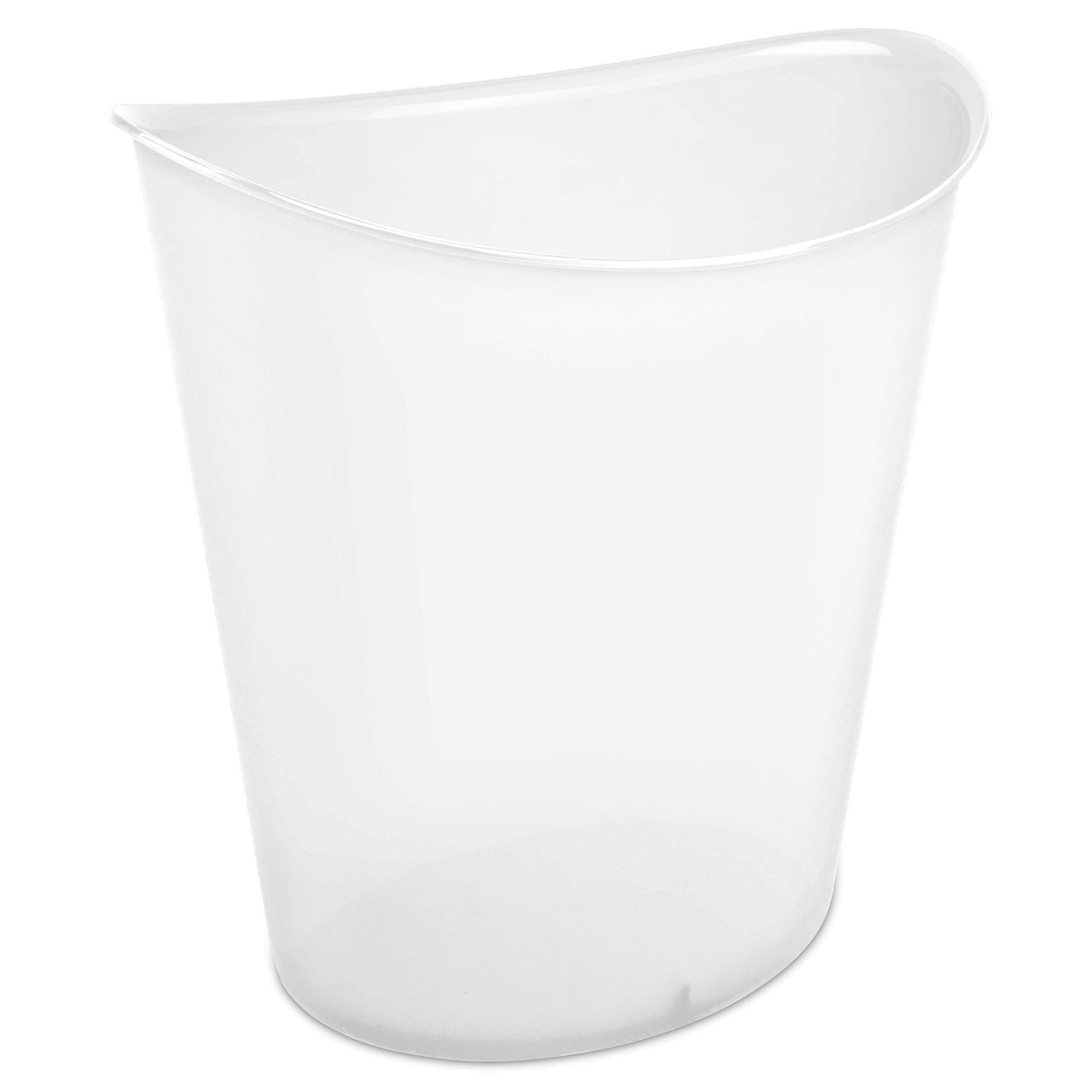 sterilite-3-gallon-oval-wastebasket-with-lid-clear-6-pack-modern-slim-profile-fo image 4